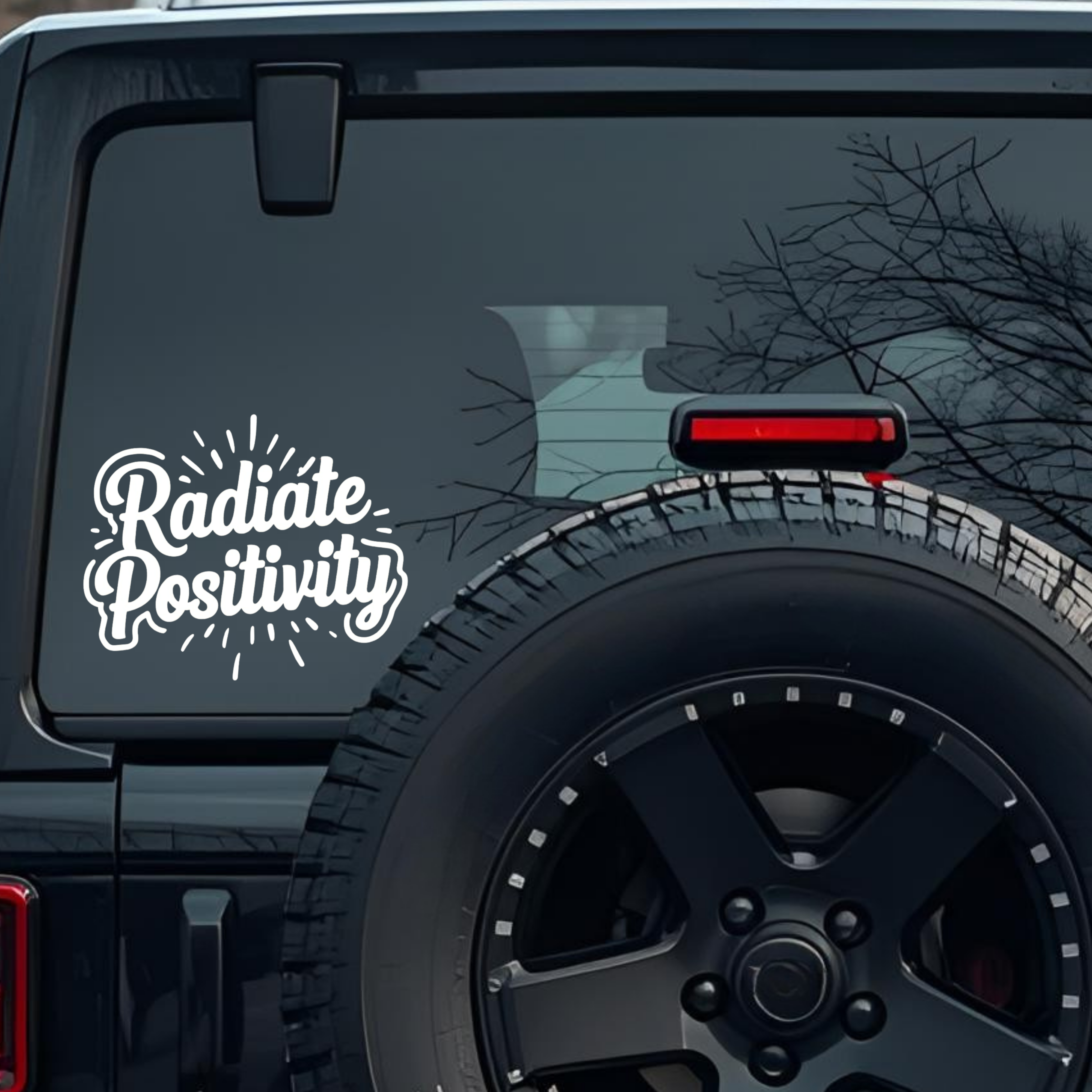 Radiate Positivity Large 6 inch Premium Decal Sticker For Car Bumper Window Rear Windshield Stickers