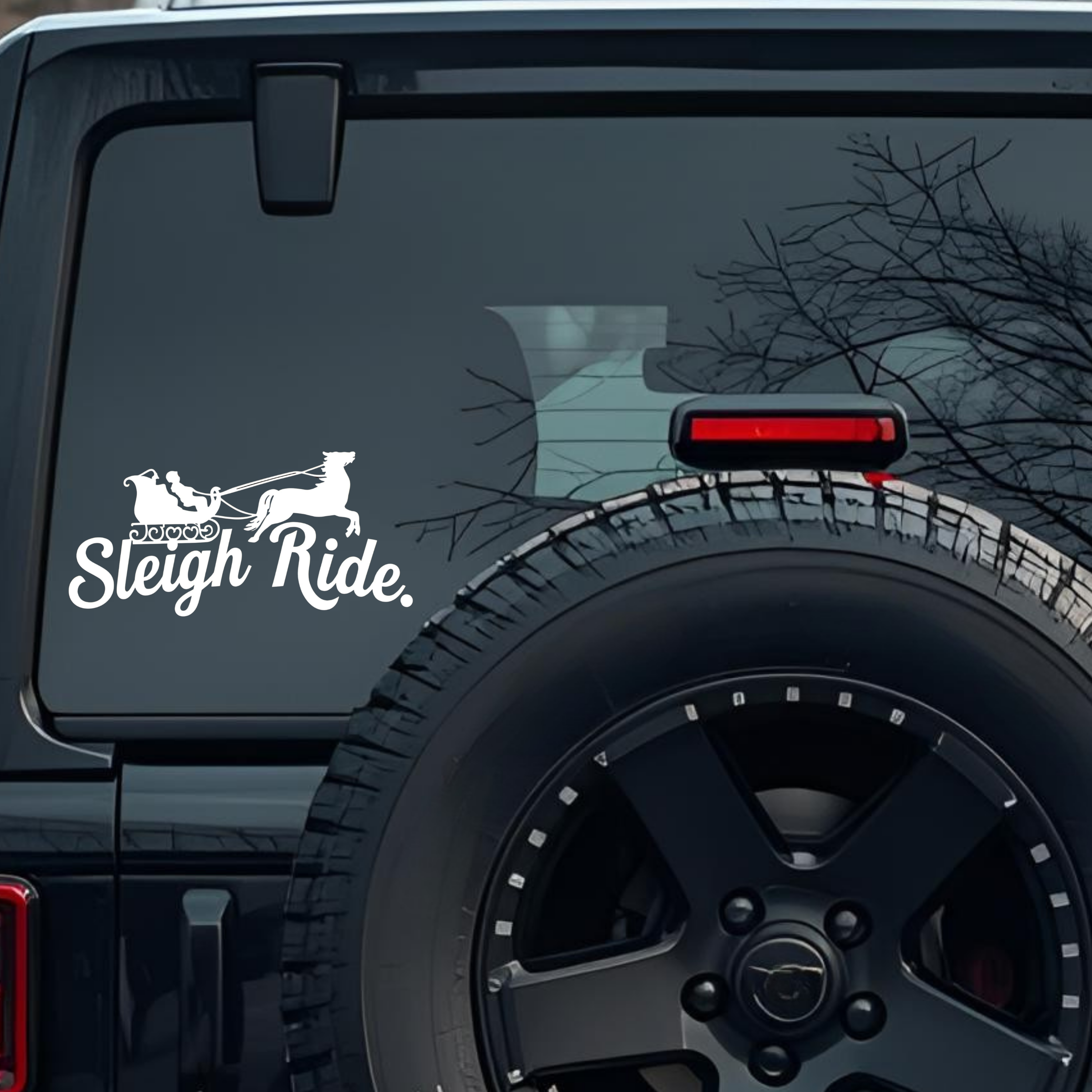Sliegh Ride. Large 6 inch Premium Decal Sticker For Car Bumper Window Rear Windshield Stickers, Warn
