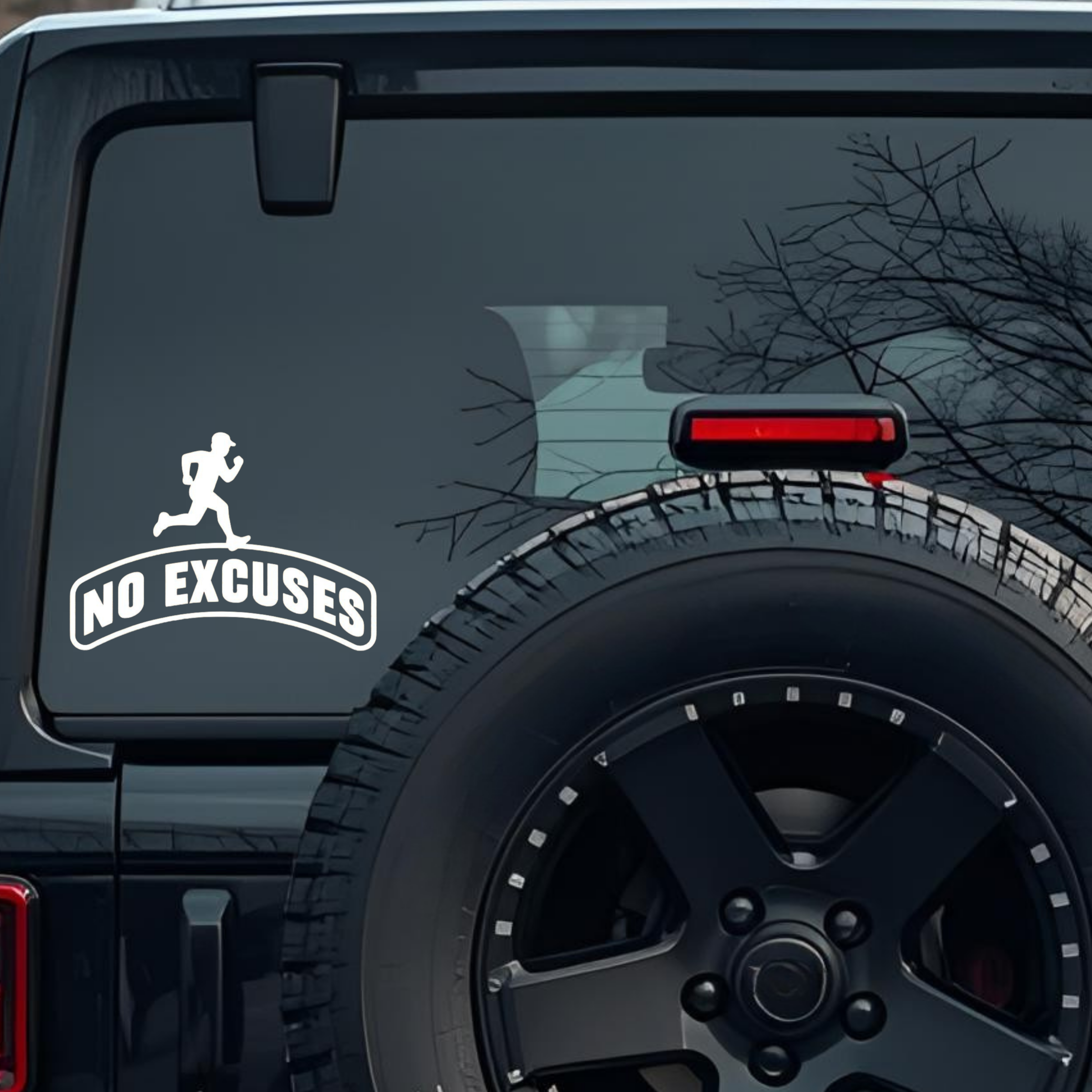 No Excuses Large 6 inch Premium Decal Sticker For Car Bumper Window Rear Windshield Stickers, Warnin