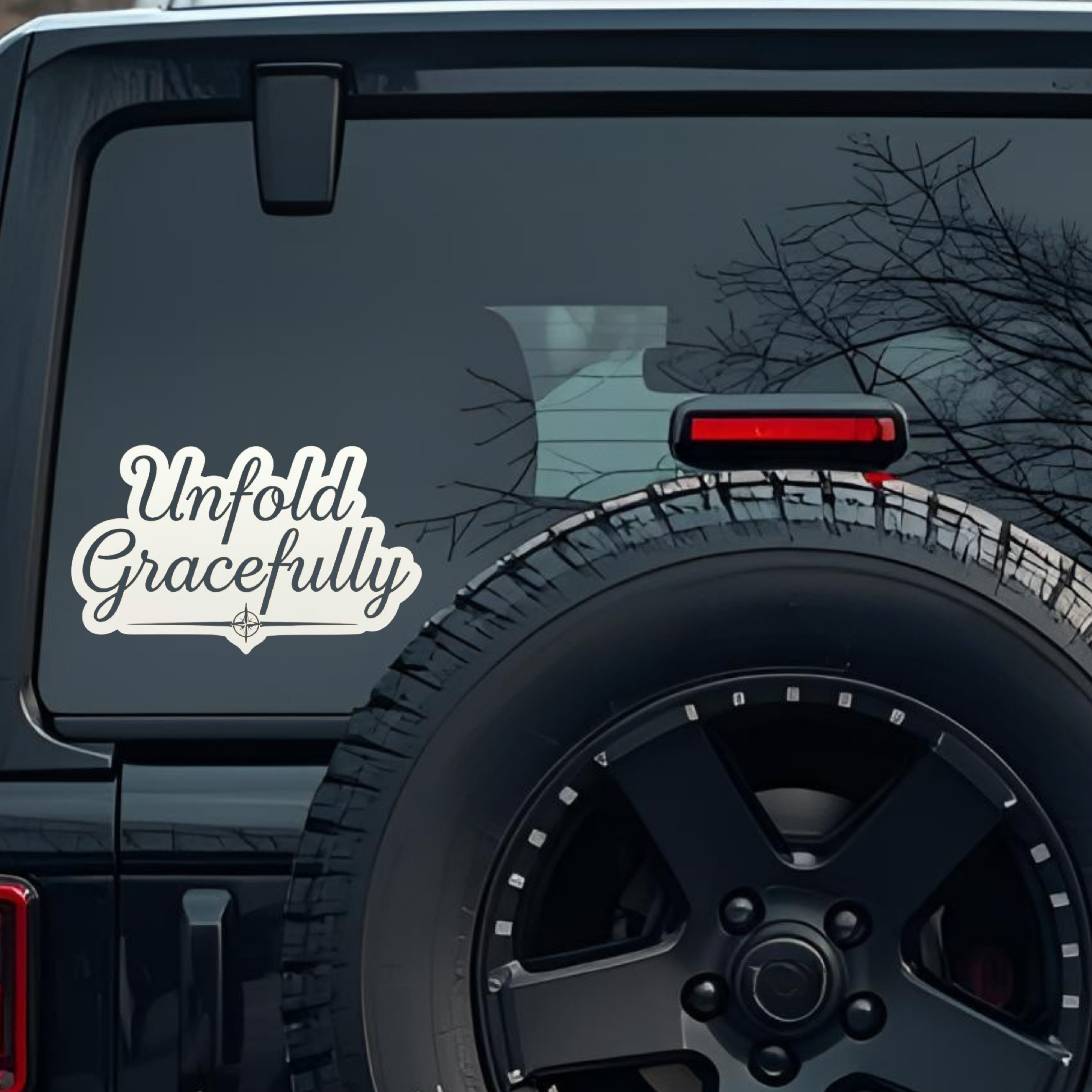 Unfold Gracefully Large 6 inch Premium Decal Sticker For Car Bumper Window Rear Windshield Stickers,