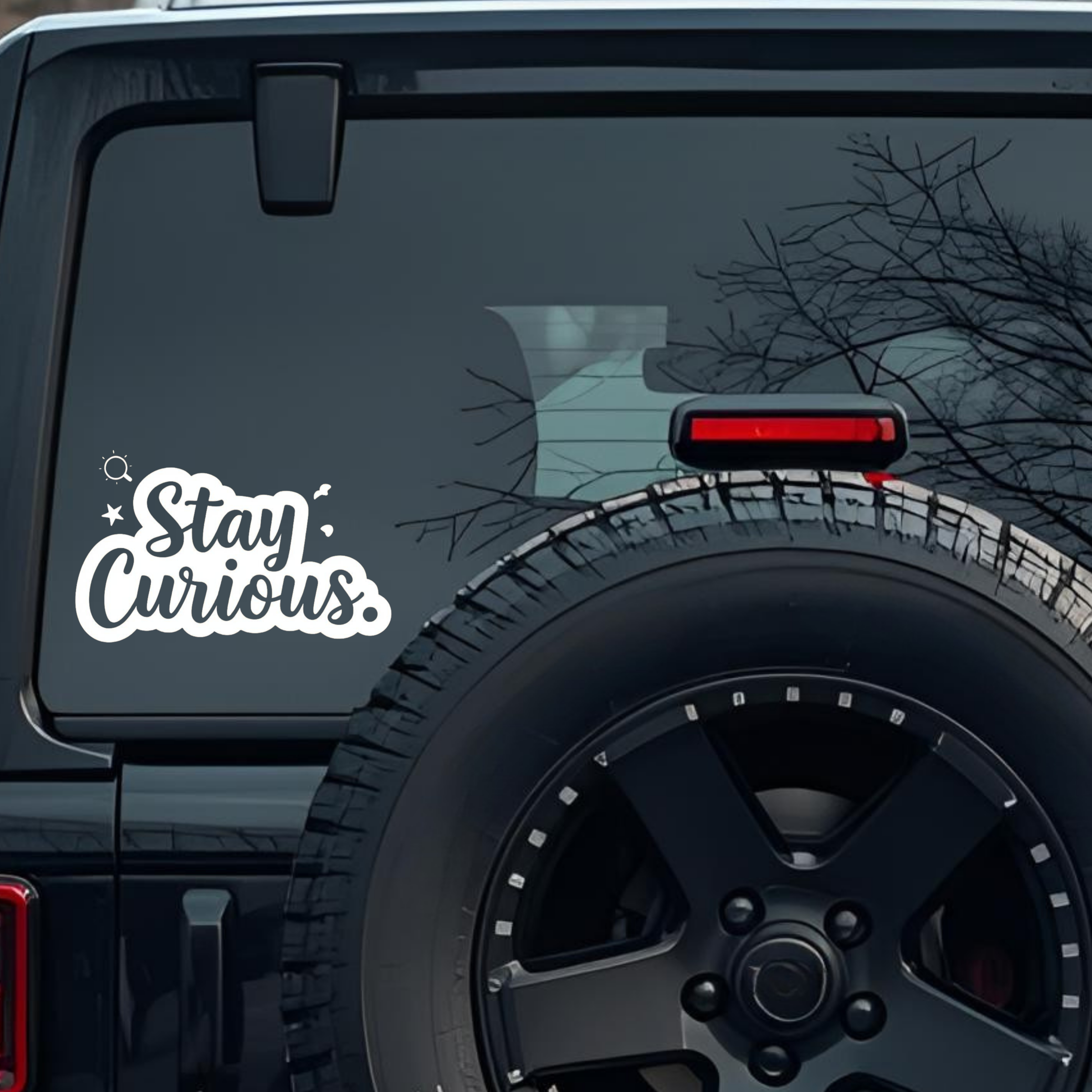 Stay Curious Large 6 inch Premium Decal Sticker For Car Bumper Window Rear Windshield Stickers, Warn