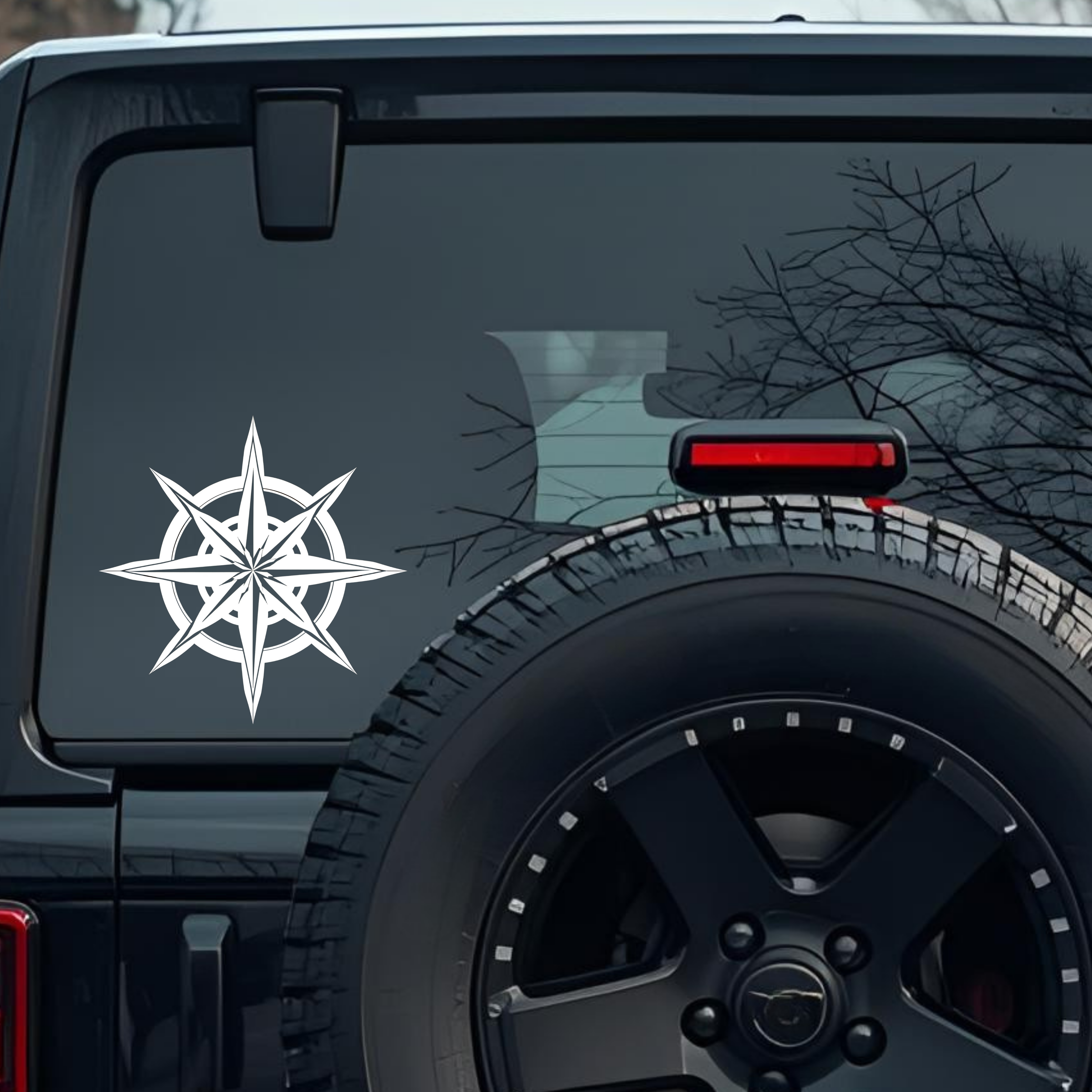 Compass Logo Large 6 inch Premium Decal Sticker For Car Bumper Window Rear Windshield Stickers, Warn