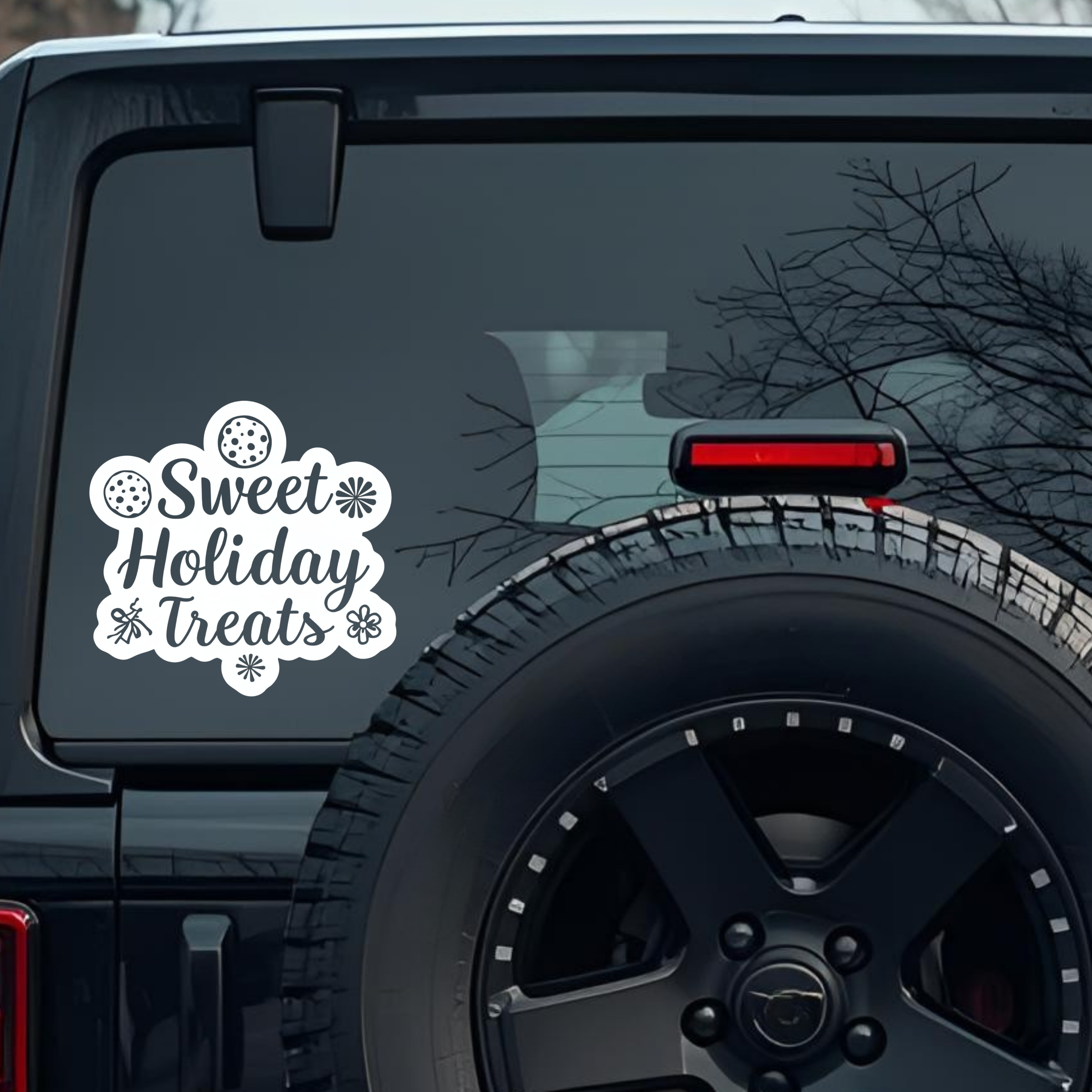 Sweet Holiday Treats Large 6 inch Premium Decal Sticker For Car Bumper Window Rear Windshield Sticke