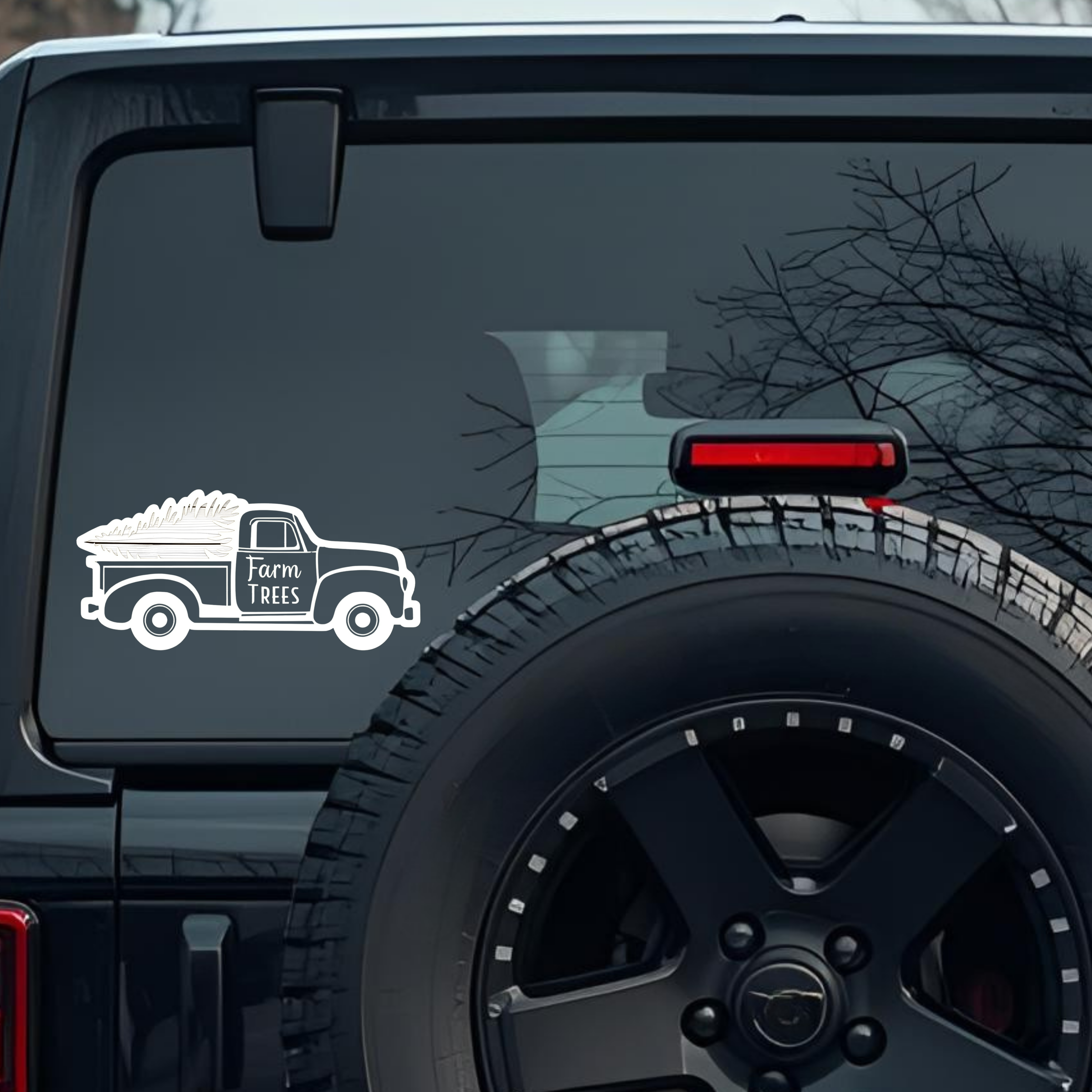 Farm Trees Large 6 inch Premium Decal Sticker For Car Bumper Window Rear Windshield Stickers, Warnin