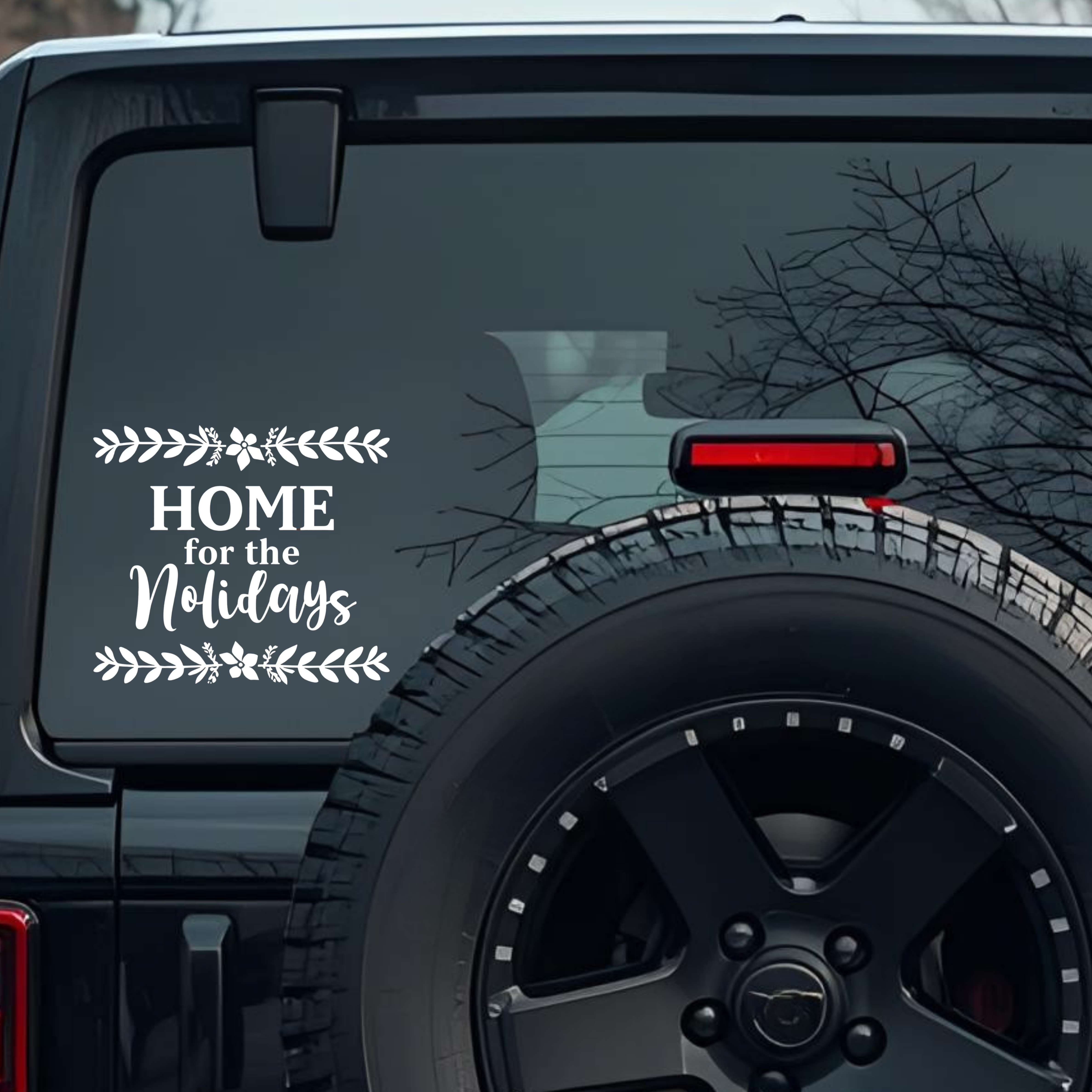 Home for the Holidays Large 6 inch Premium Decal Sticker For Car Bumper Window Rear Windshield Stick