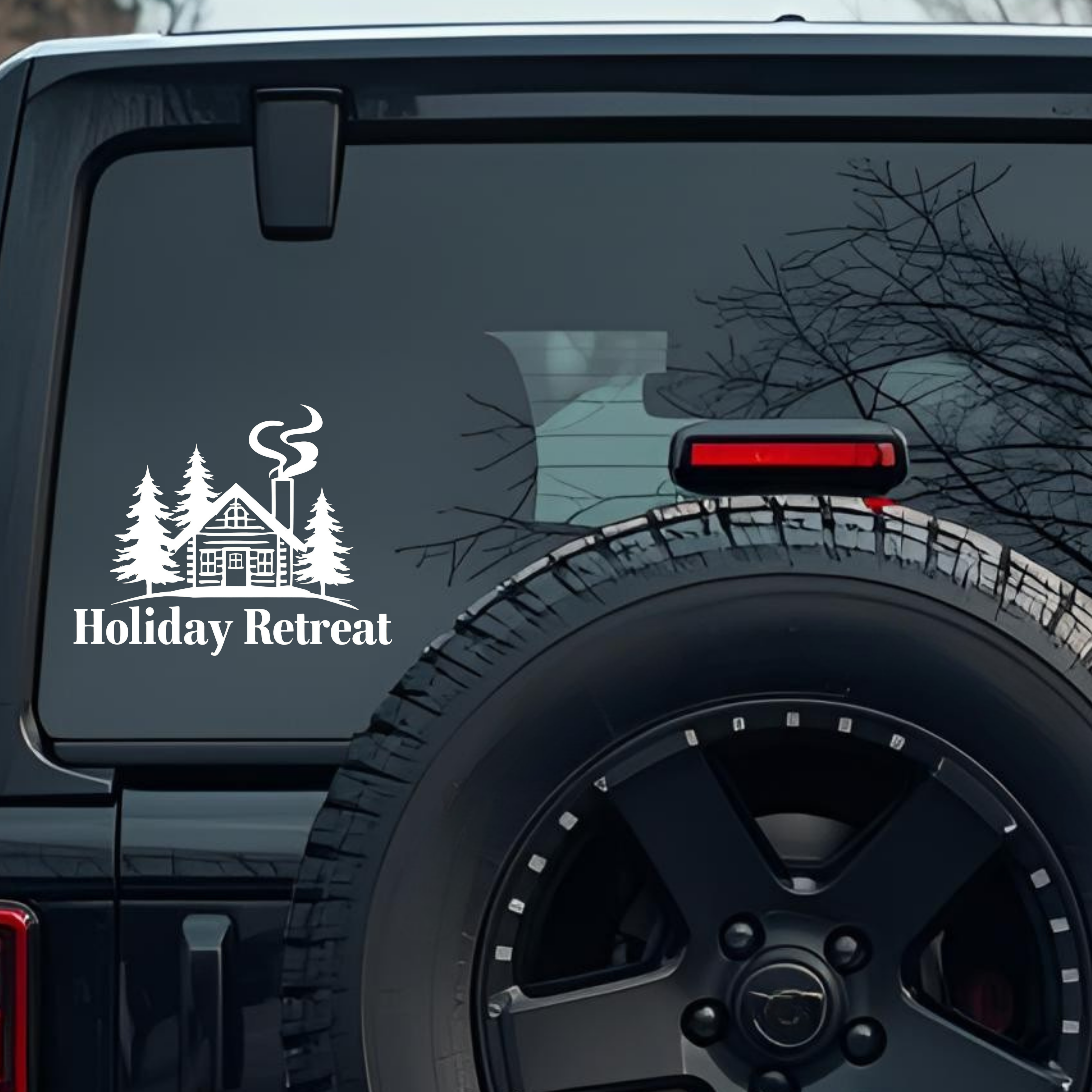 Holiday Retreat Large 6 inch Premium Decal Sticker For Car Bumper Window Rear Windshield Stickers, W