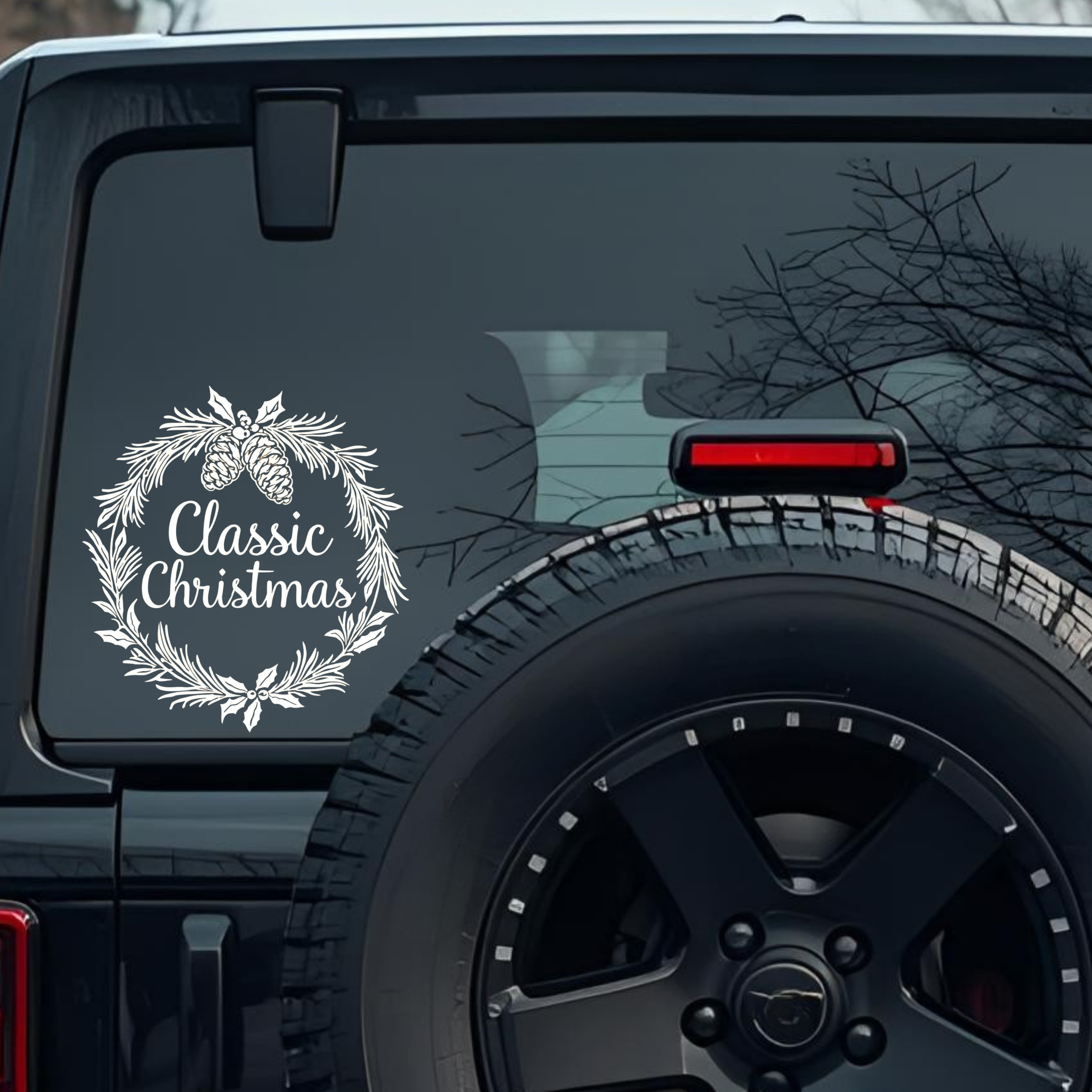 Classic Christmas Large 6 inch Premium Decal Sticker For Car Bumper Window Rear Windshield Stickers,