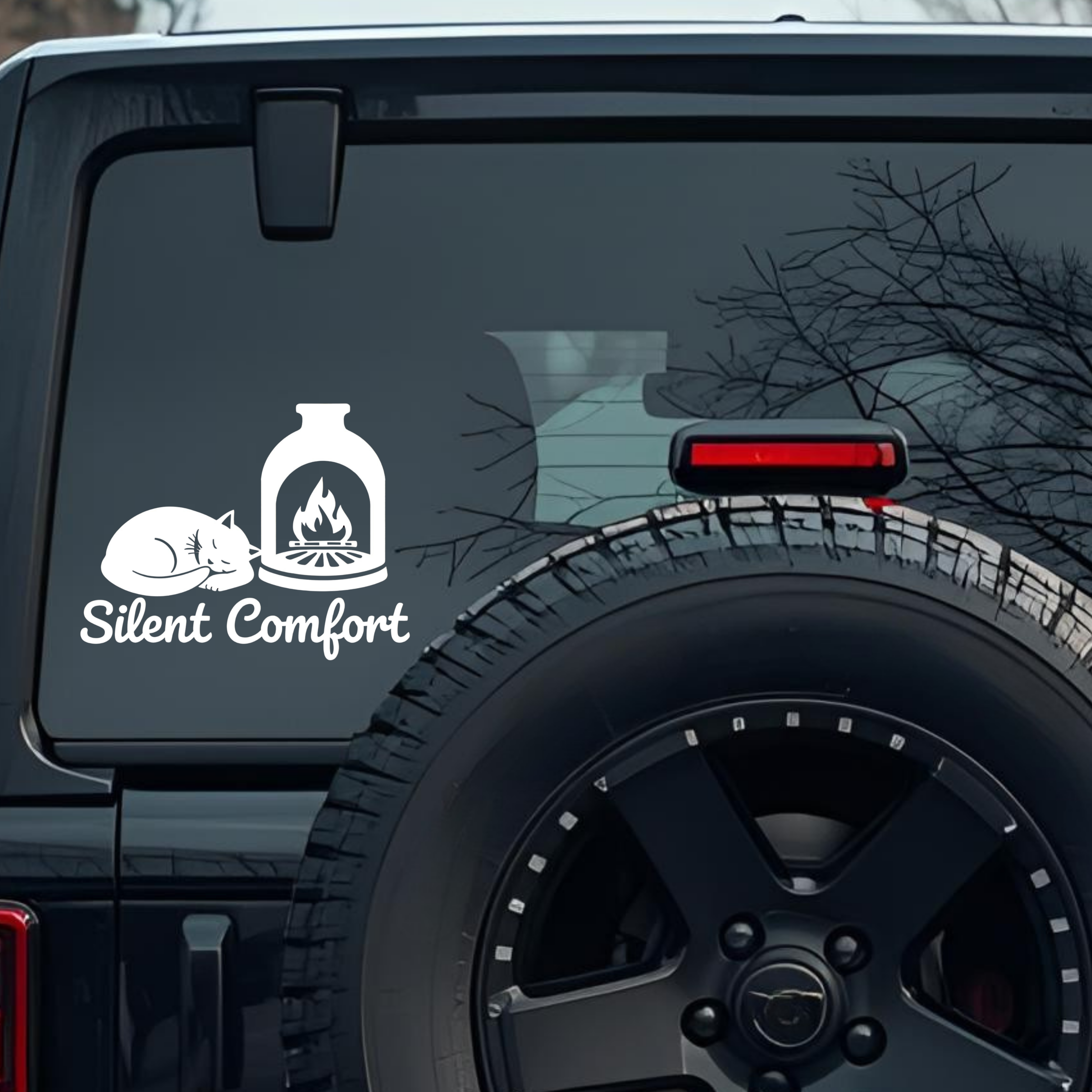 Silent Comfort Large 6 inch Premium Decal Sticker For Car Bumper Window Rear Windshield Stickers, Wa