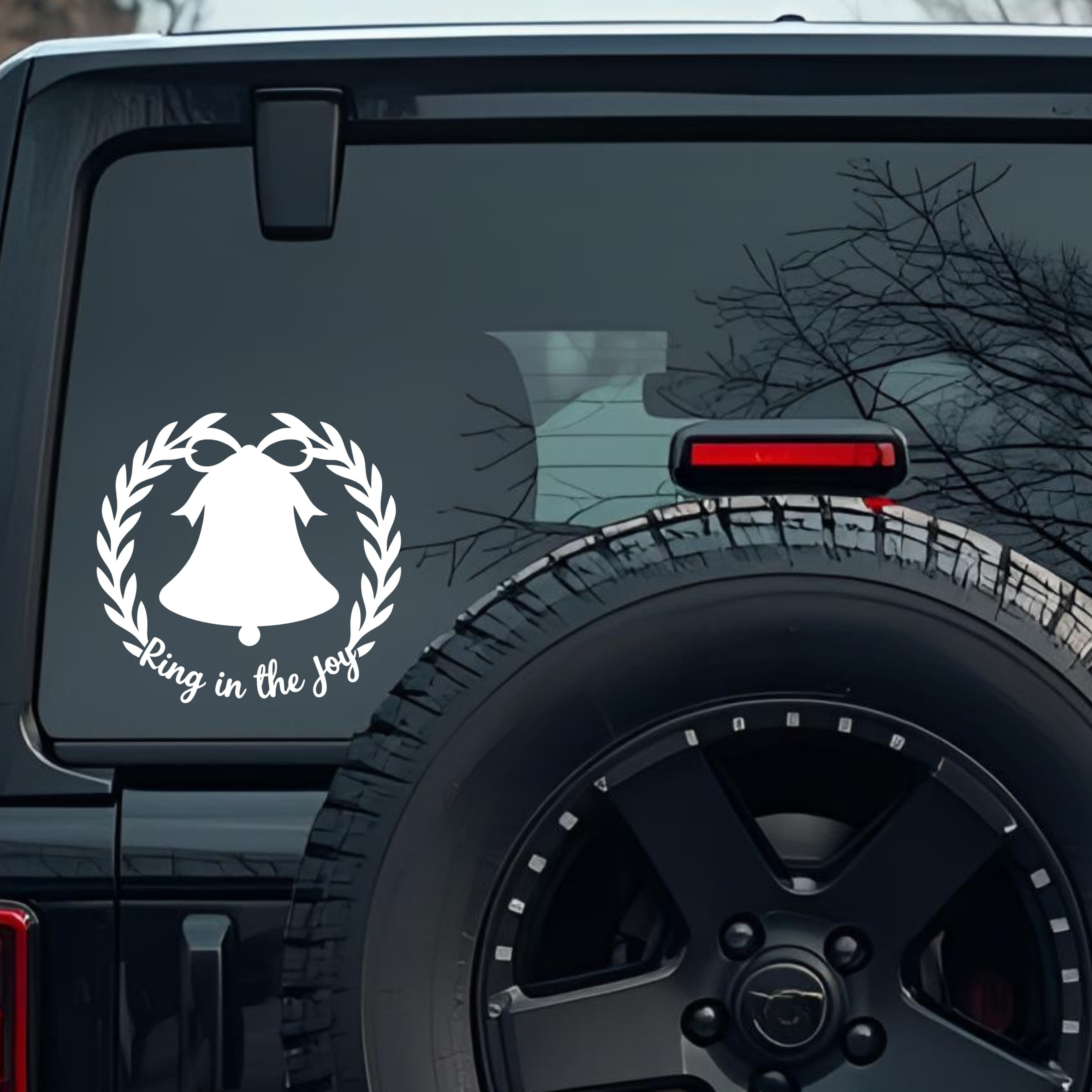 Ring in the Joy Large 6 inch Premium Decal Sticker For Car Bumper Window Rear Windshield Stickers, W
