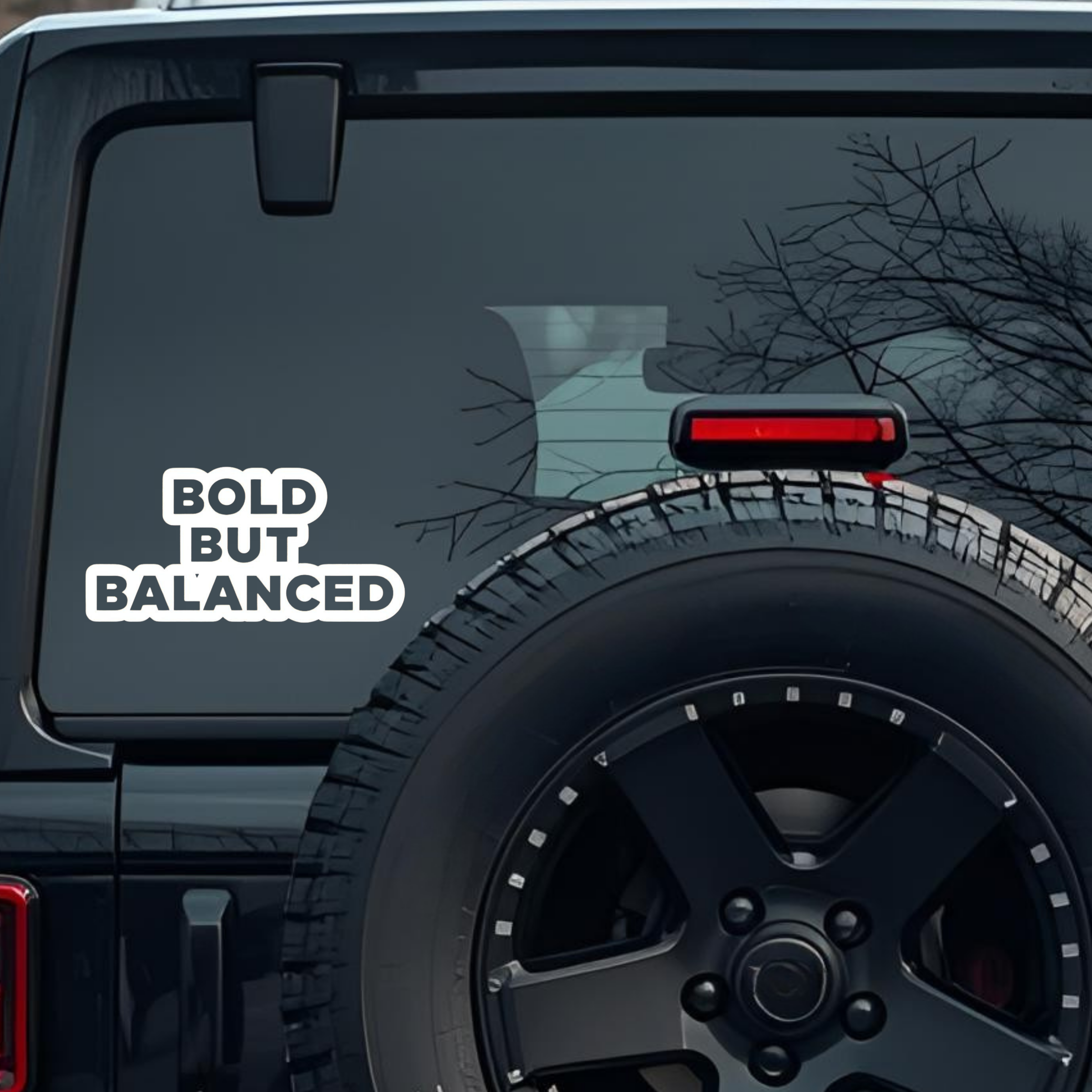 Bold but Balanced Large 6 inch Premium Decal Sticker For Car Bumper Window Rear Windshield Stickers,