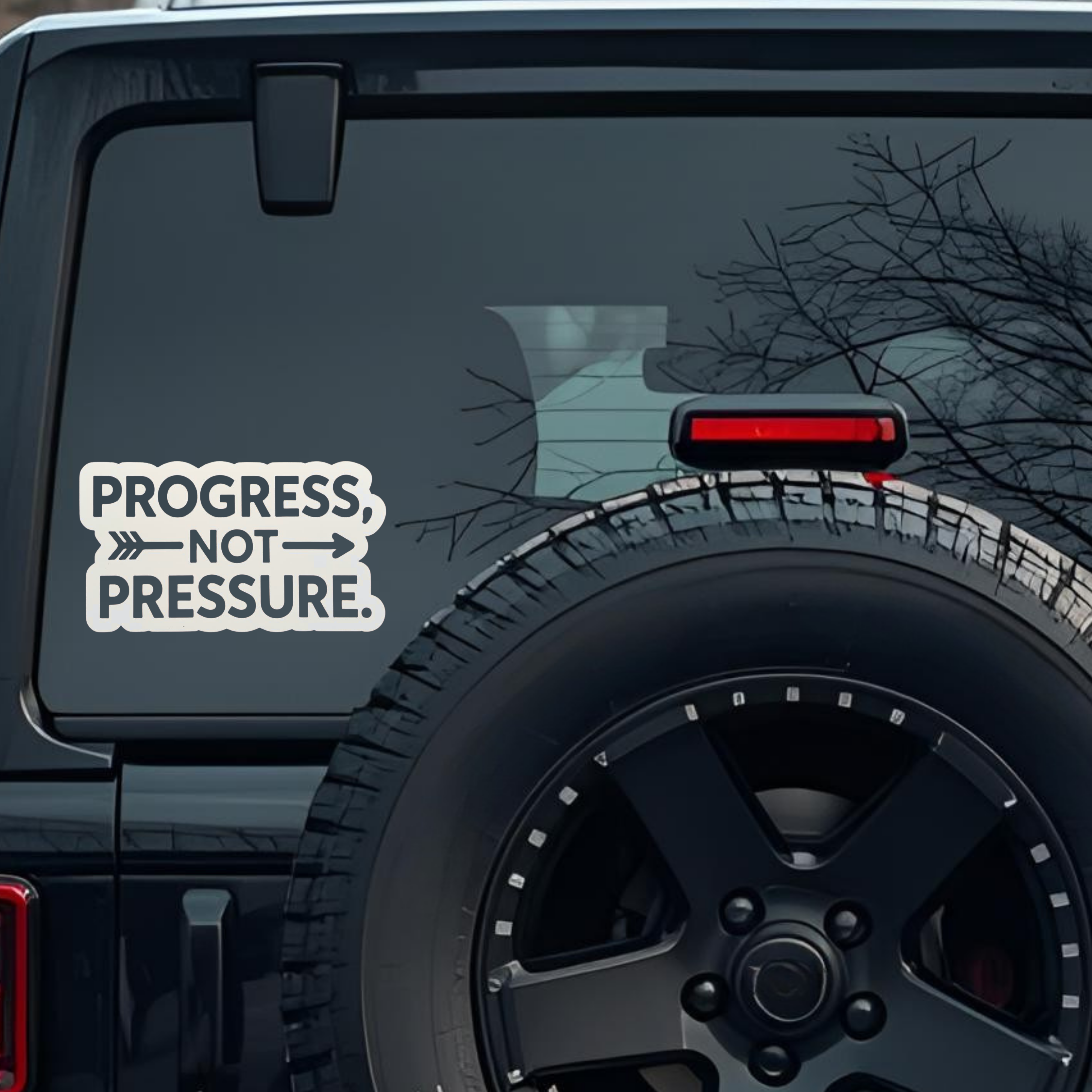 Progress Not Pressure. Large 6 inch Premium Decal Sticker For Car Bumper Window Rear Windshield Stic