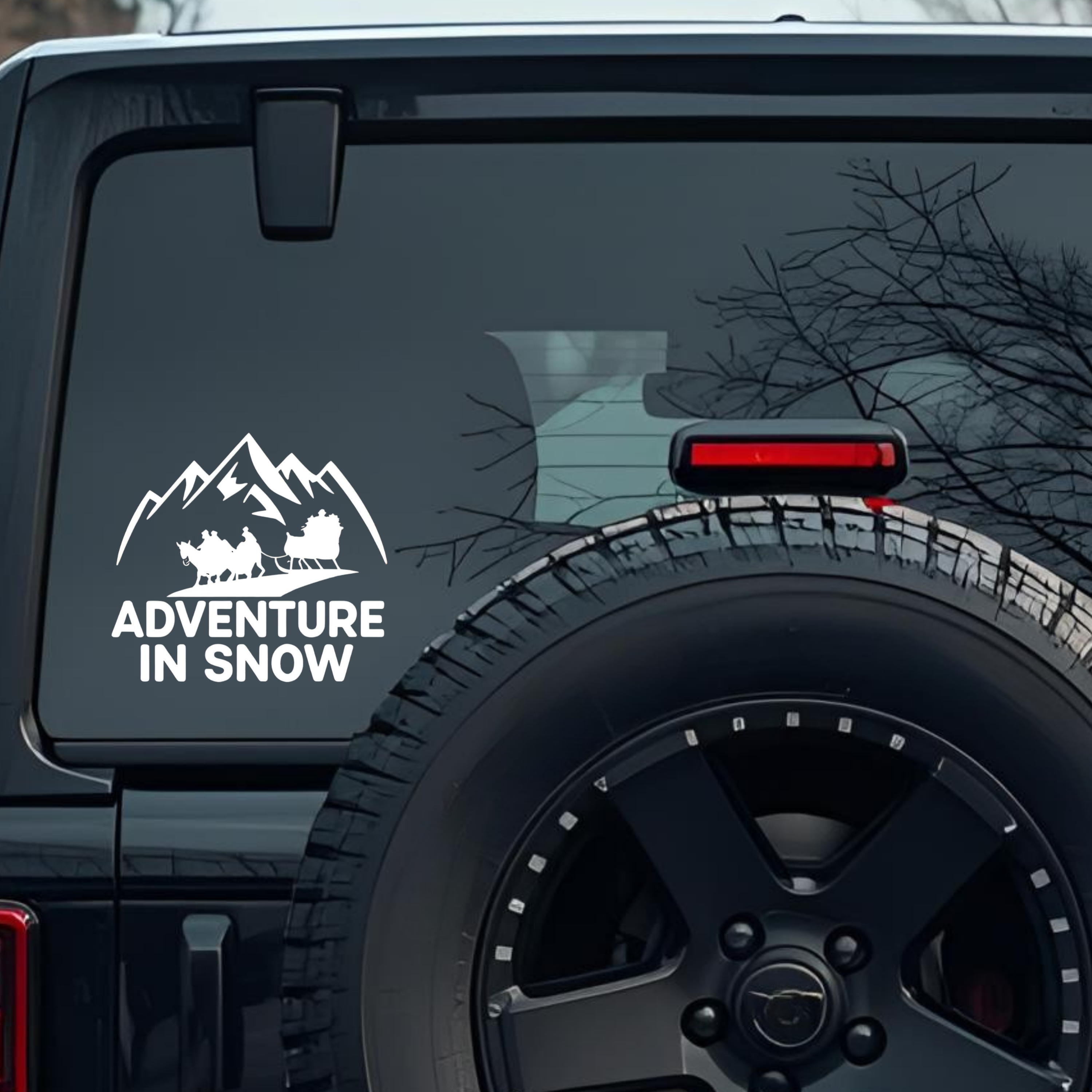 Adventure in Snow Large 6 inch Premium Decal Sticker For Car Bumper Window Rear Windshield Stickers,