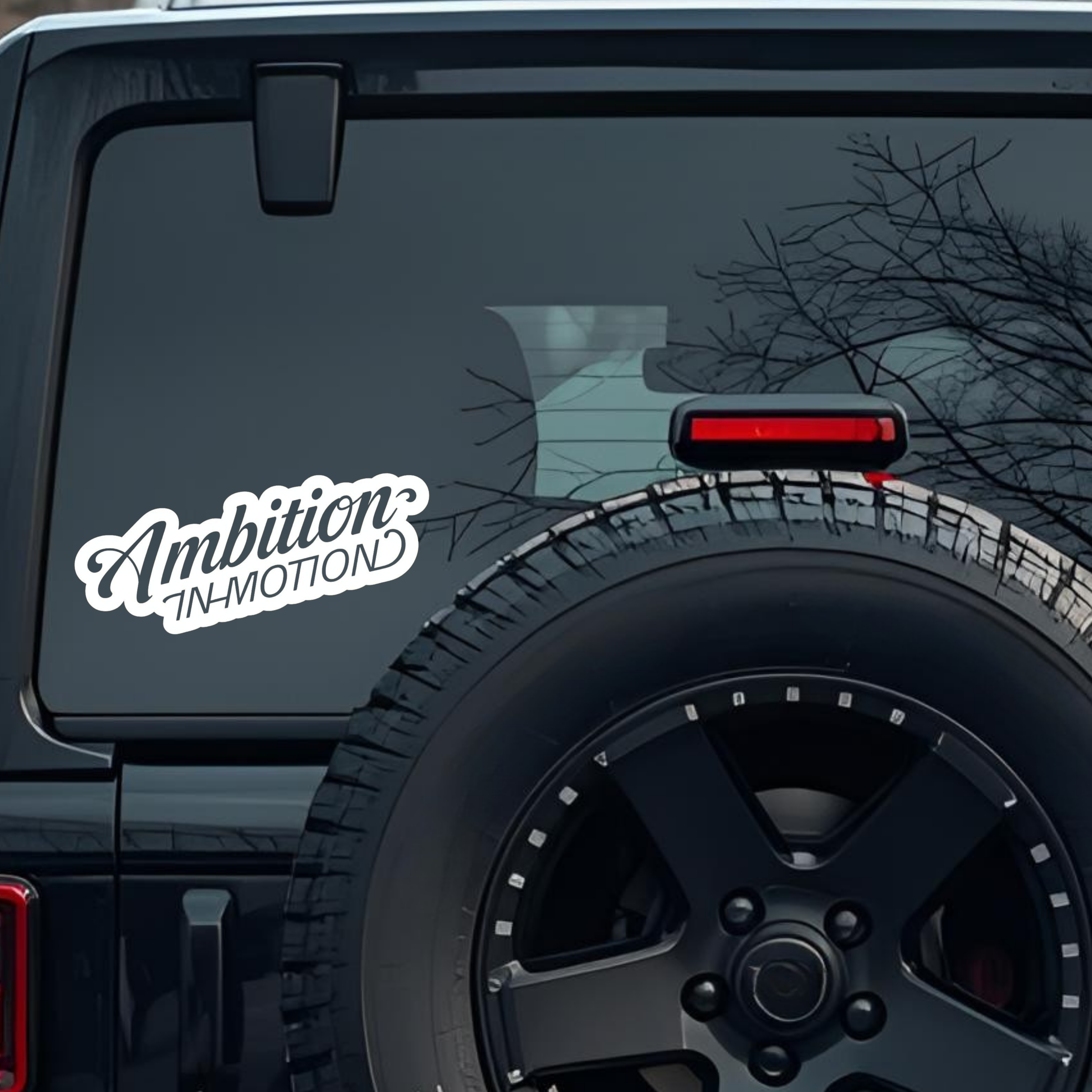 Ambition In-Motion Large 6 inch Premium Decal Sticker For Car Bumper Window Rear Windshield Stickers