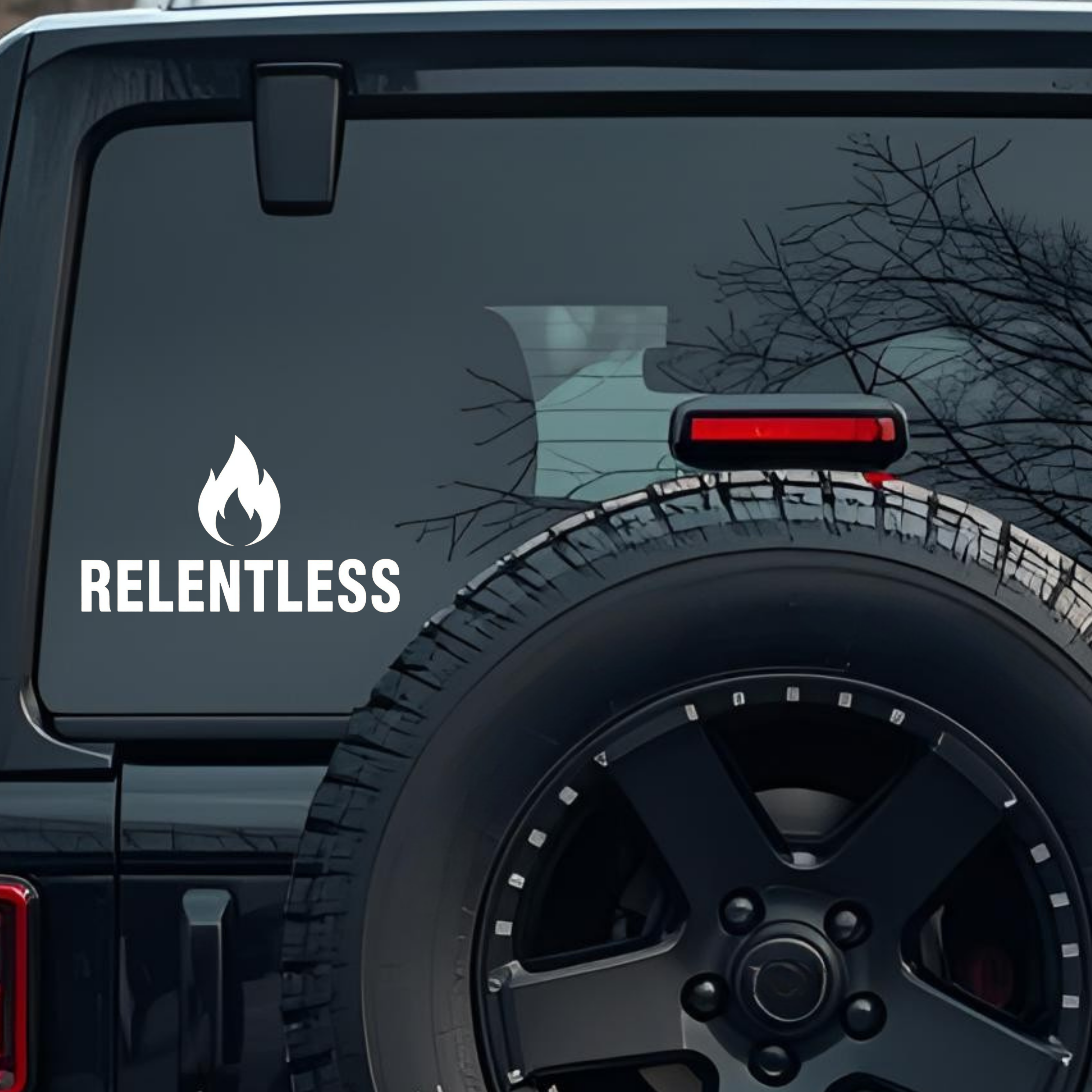 Relentless Large 6 inch Premium Decal Sticker For Car Bumper Window Rear Windshield Stickers, Warnin