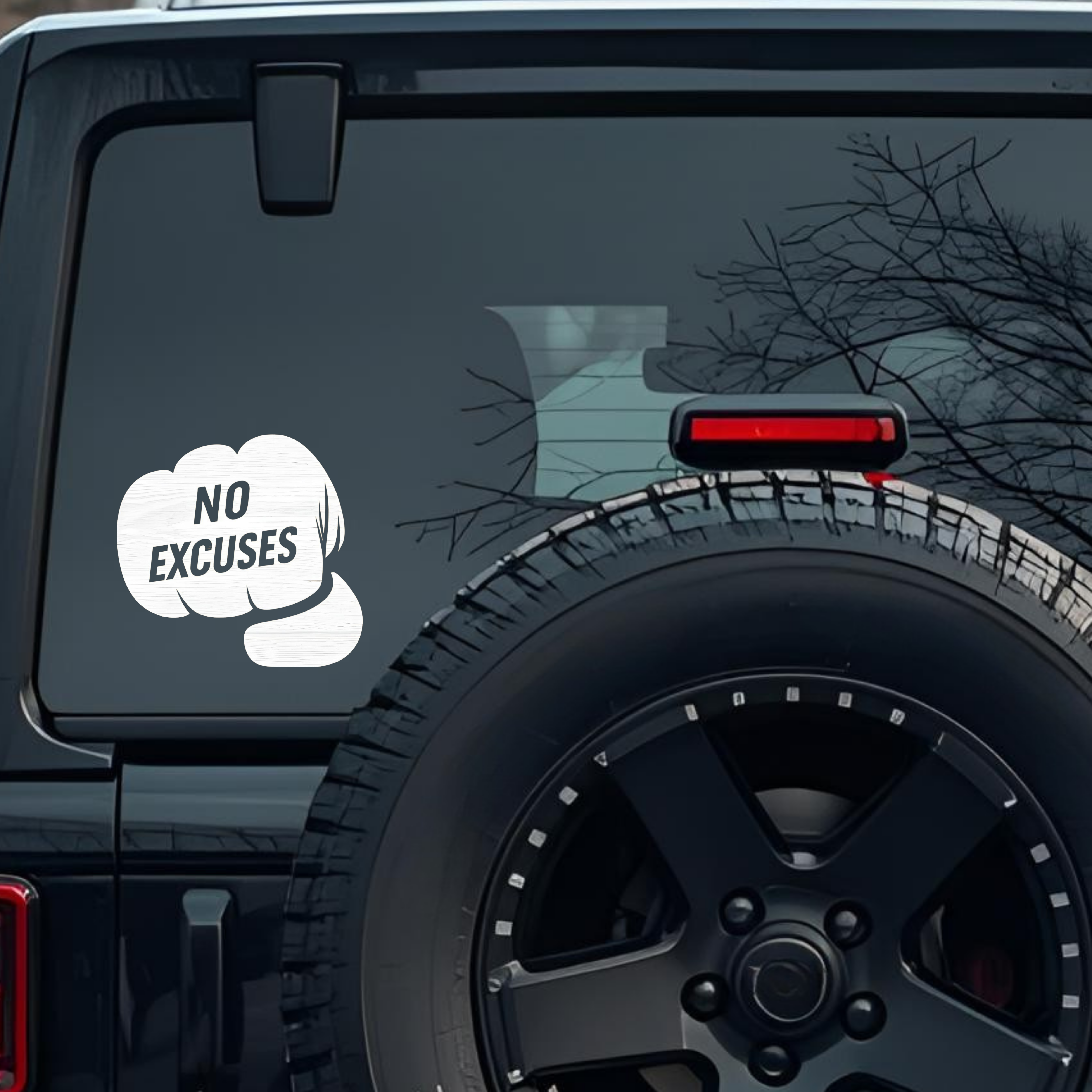 No Excuses Large 6 inch Premium Decal Sticker For Car Bumper Window Rear Windshield Stickers, Warnin
