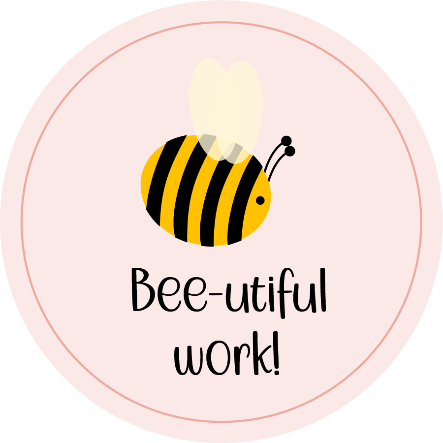 Inspirational Quote "Bee-Utiful Work! Sticker" Motivational Sticker Vinyl Decal Motivation Stickers- 5" Vinyl Sticker Waterproof