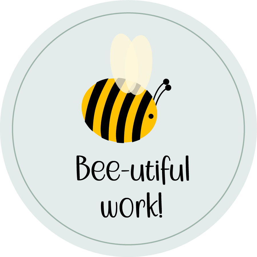 Inspirational Quote "Bee-utiful Work!" Motivational Sticker Vinyl Decal Motivation Stickers- 5" Vinyl Sticker Waterproof