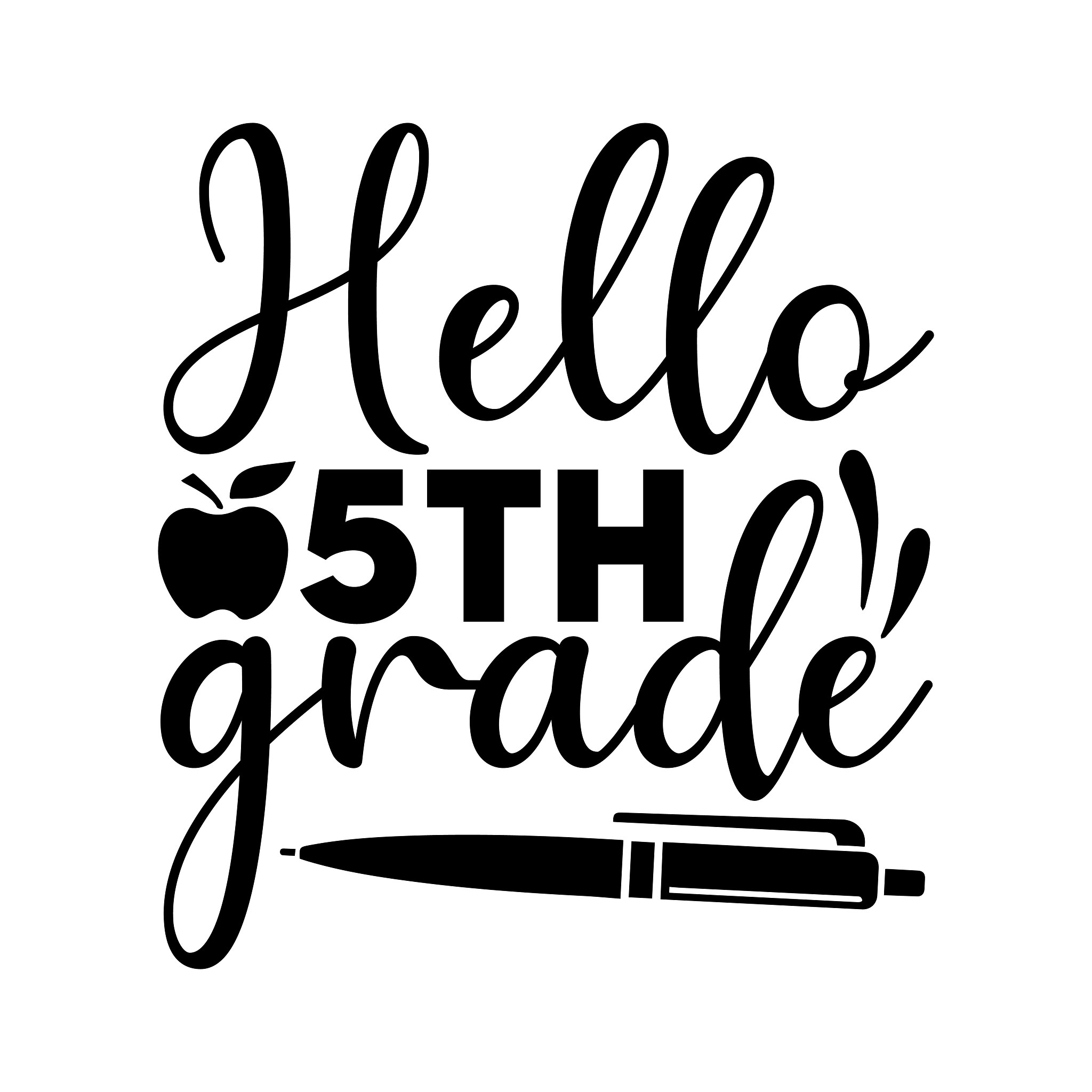 Inspirational Quote "Hello 5th Grade Sticker" Motivational Sticker Vinyl Decal Motivation Stickers- 5" Vinyl Sticker Waterproof