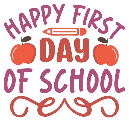 Inspirational Quote "Happy First Day of School" Motivational Sticker Vinyl Decal Motivation Stickers- 5" Vinyl Sticker Waterproof