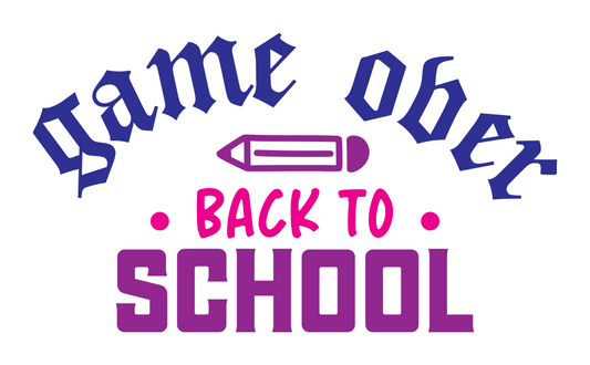 Inspirational Quote "Game Over Back to School" Motivational Sticker Vinyl Decal Motivation Stickers- 5" Vinyl Sticker Waterproof