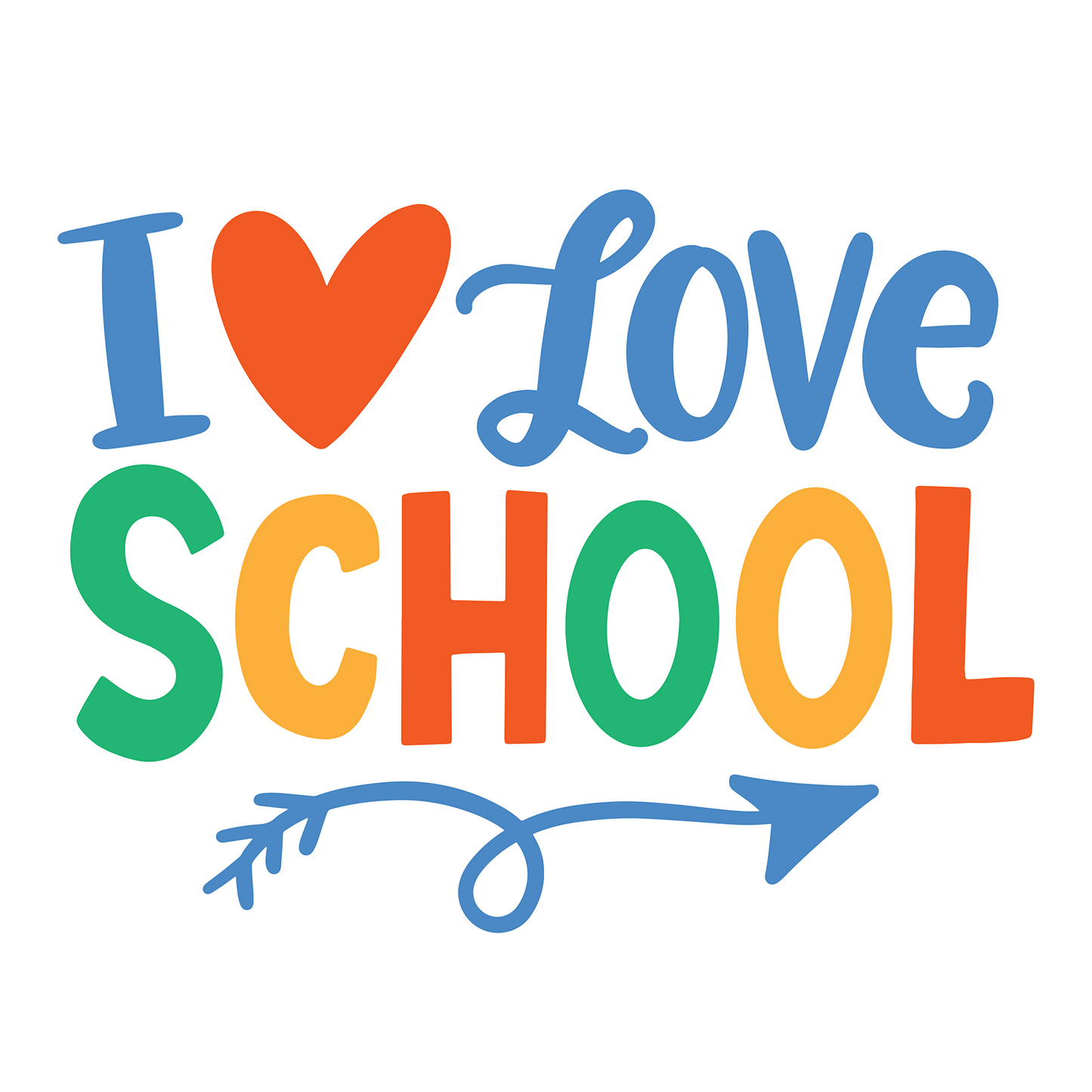 Inspirational Quote "I Love School" Motivational Sticker Vinyl Decal Motivation Stickers- 5" Vinyl Sticker Waterproof