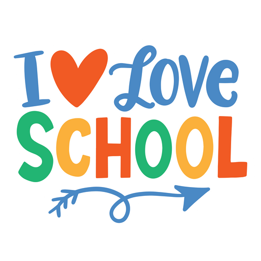 Inspirational Quote "I Love School" Motivational Sticker Vinyl Decal Motivation Stickers- 5" Vinyl Sticker Waterproof