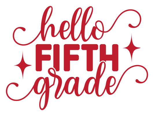 Inspirational Quote "Hello Fifth Grade" Motivational Sticker Vinyl Decal Motivation Stickers- 5" Vinyl Sticker Waterproof