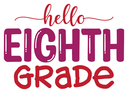 Inspirational Quote "Hello Eighth Grade-" Motivational Sticker Vinyl Decal Motivation Stickers- 5" Vinyl Sticker Waterproof