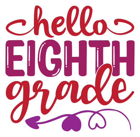 Inspirational Quote "Hello Eighth Grade" Motivational Sticker Vinyl Decal Motivation Stickers- 5" Vinyl Sticker Waterproof