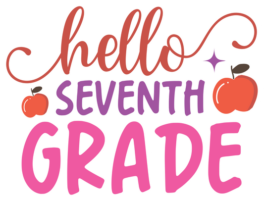 Inspirational Quote "Hello Seventh Grade Icon" Motivational Sticker Vinyl Decal Motivation Stickers- 5" Vinyl Sticker Waterproof