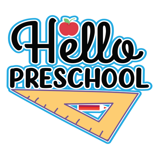 Inspirational Quote "Hello Pre School - Sticker" Motivational Sticker Vinyl Decal Motivation Stickers- 5" Vinyl Sticker Waterproof