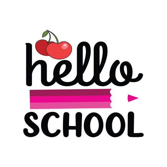 Inspirational Quote "Hello School - Sticker" Motivational Sticker Vinyl Decal Motivation Stickers- 5" Vinyl Sticker Waterproof