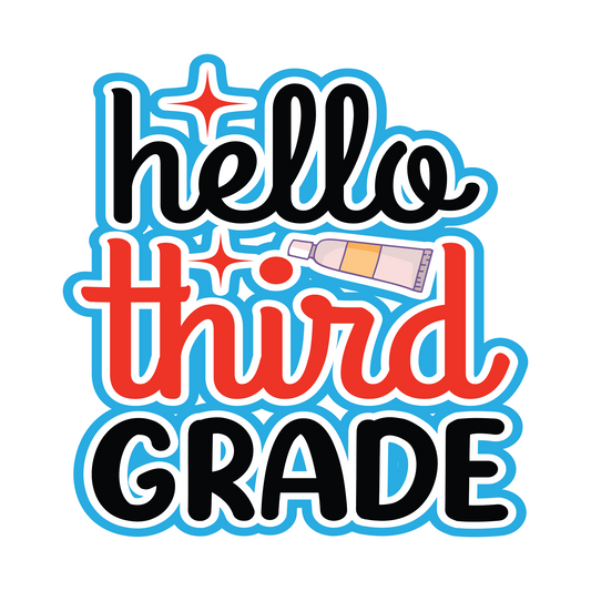 Inspirational Quote "Hello Third Grade Icon" Motivational Sticker Vinyl Decal Motivation Stickers- 5" Vinyl Sticker Waterproof