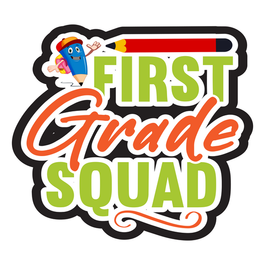 Inspirational Quote "First Grade Squad Cool Sticker" Motivational Sticker Vinyl Decal Motivation Stickers- 5" Vinyl Sticker Waterproof