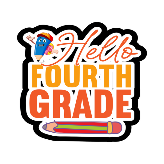 Inspirational Quote "Hello Fourth Grade" Motivational Sticker Vinyl Decal Motivation Stickers- 5" Vinyl Sticker Waterproof