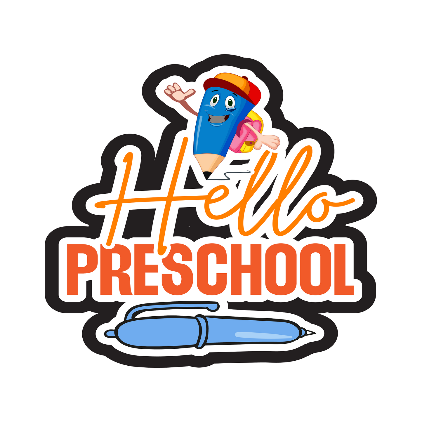 Inspirational Quote "Hello Pre School" Motivational Sticker Vinyl Decal Motivation Stickers- 5" Vinyl Sticker Waterproof