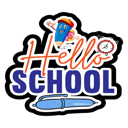 Inspirational Quote "Hello School" Motivational Sticker Vinyl Decal Motivation Stickers- 5" Vinyl Sticker Waterproof