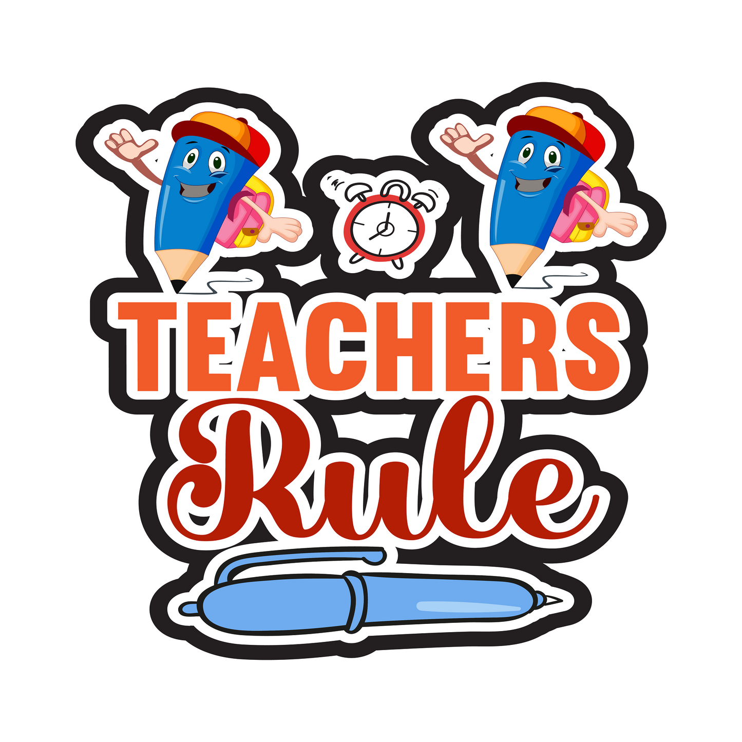 Inspirational Quote "Teachers Rule" Motivational Sticker Vinyl Decal Motivation Stickers- 5" Vinyl Sticker Waterproof