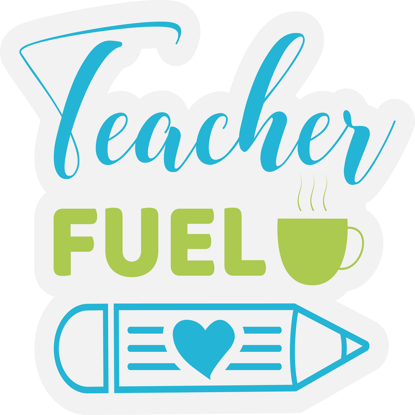 Inspirational Quote "Teacher Fuel" Motivational Sticker Vinyl Decal Motivation Stickers- 5" Vinyl Sticker Waterproof