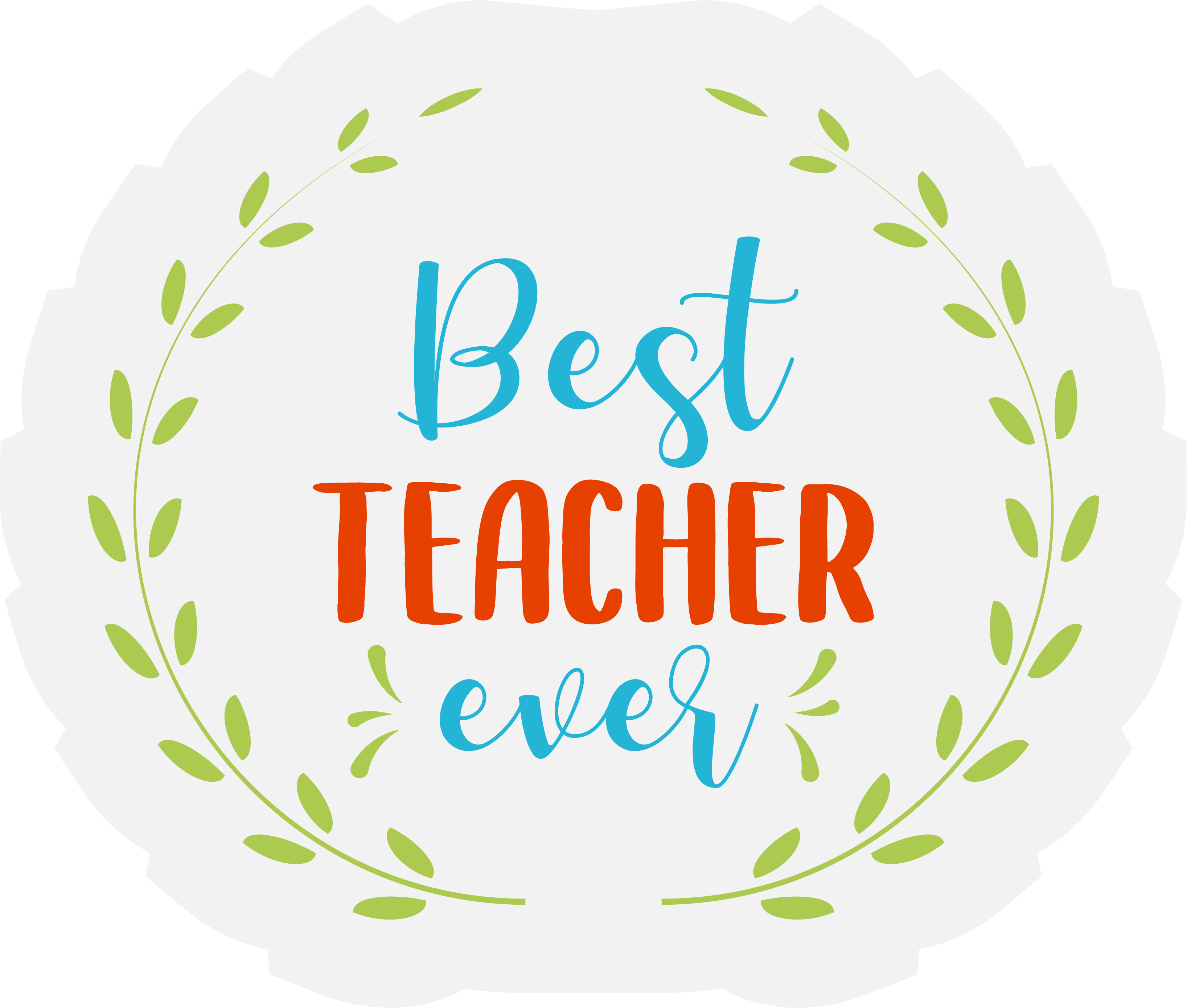 Inspirational Quote "Sticker - Best Teacher Ever" Motivational Sticker Vinyl Decal Motivation Stickers- 5" Vinyl Sticker Waterproof