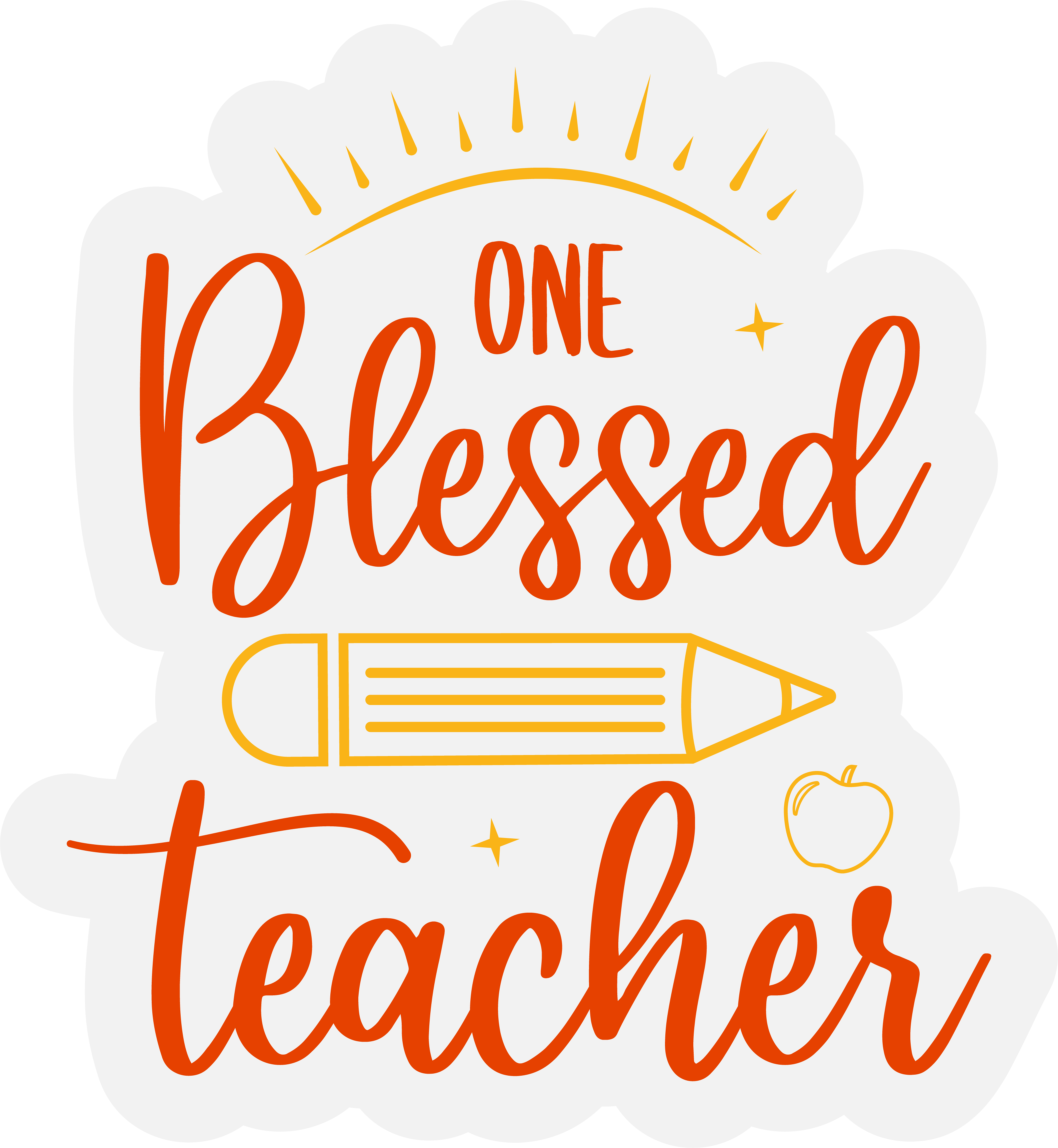 Inspirational Quote "Sticker - One Blessed Teacher" Motivational Sticker Vinyl Decal Motivation Stickers- 5" Vinyl Sticker Waterproof