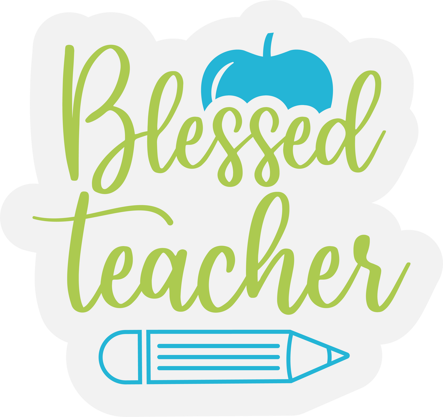 Inspirational Quote "Blessed Teacher" Motivational Sticker Vinyl Decal Motivation Stickers- 5" Vinyl Sticker Waterproof