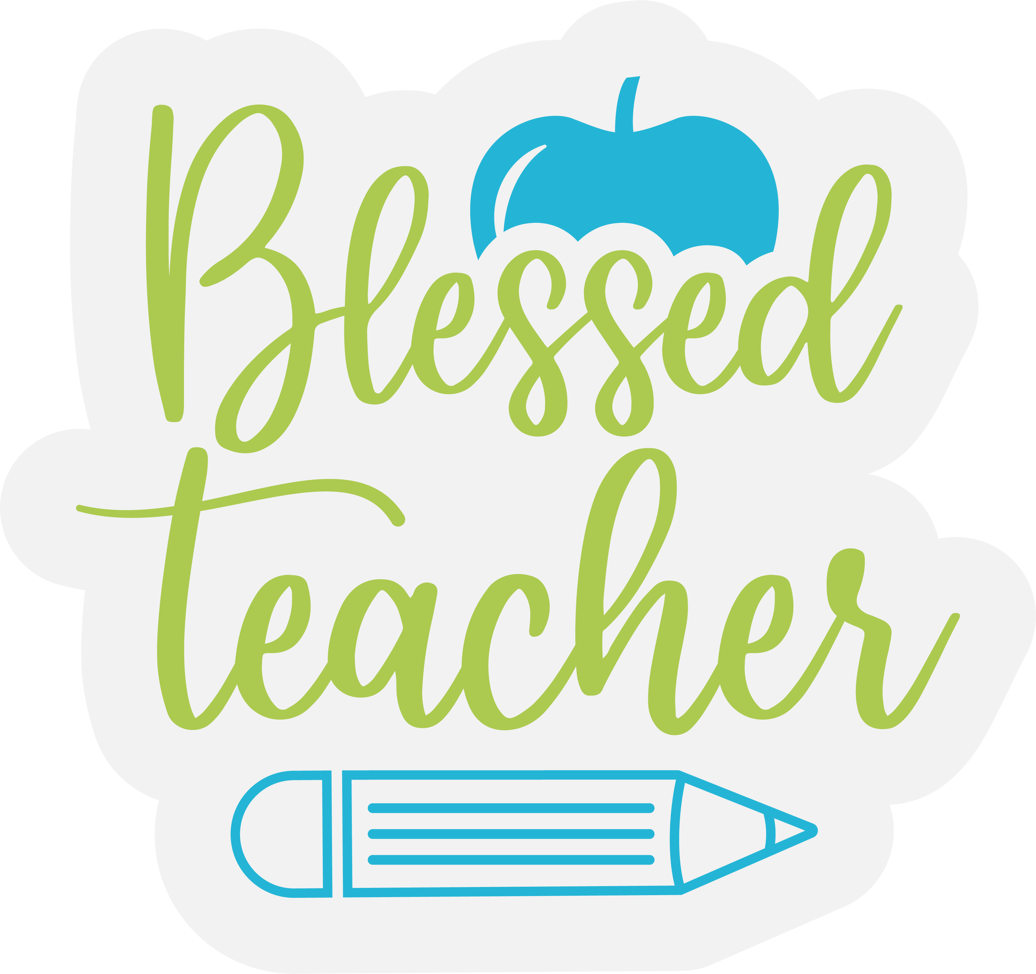 Inspirational Quote "Blessed Teacher" Motivational Sticker Vinyl Decal Motivation Stickers- 5" Vinyl Sticker Waterproof