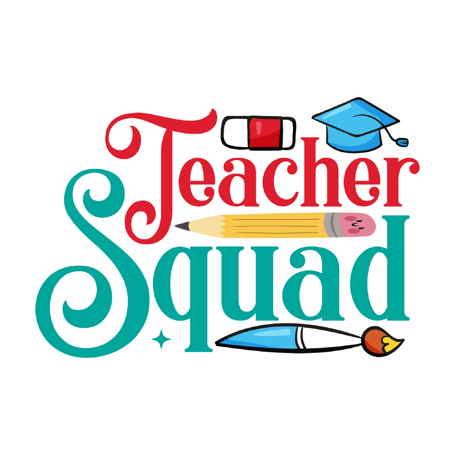 Inspirational Quote "Teacher Squad" Motivational Sticker Vinyl Decal Motivation Stickers- 5" Vinyl Sticker Waterproof