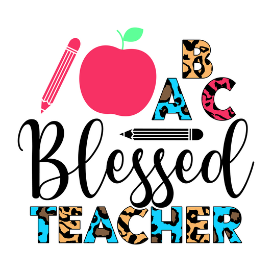 Inspirational Quote "ABC Blessed Teacher" Motivational Sticker Vinyl Decal Motivation Stickers- 5" Vinyl Sticker Waterproof