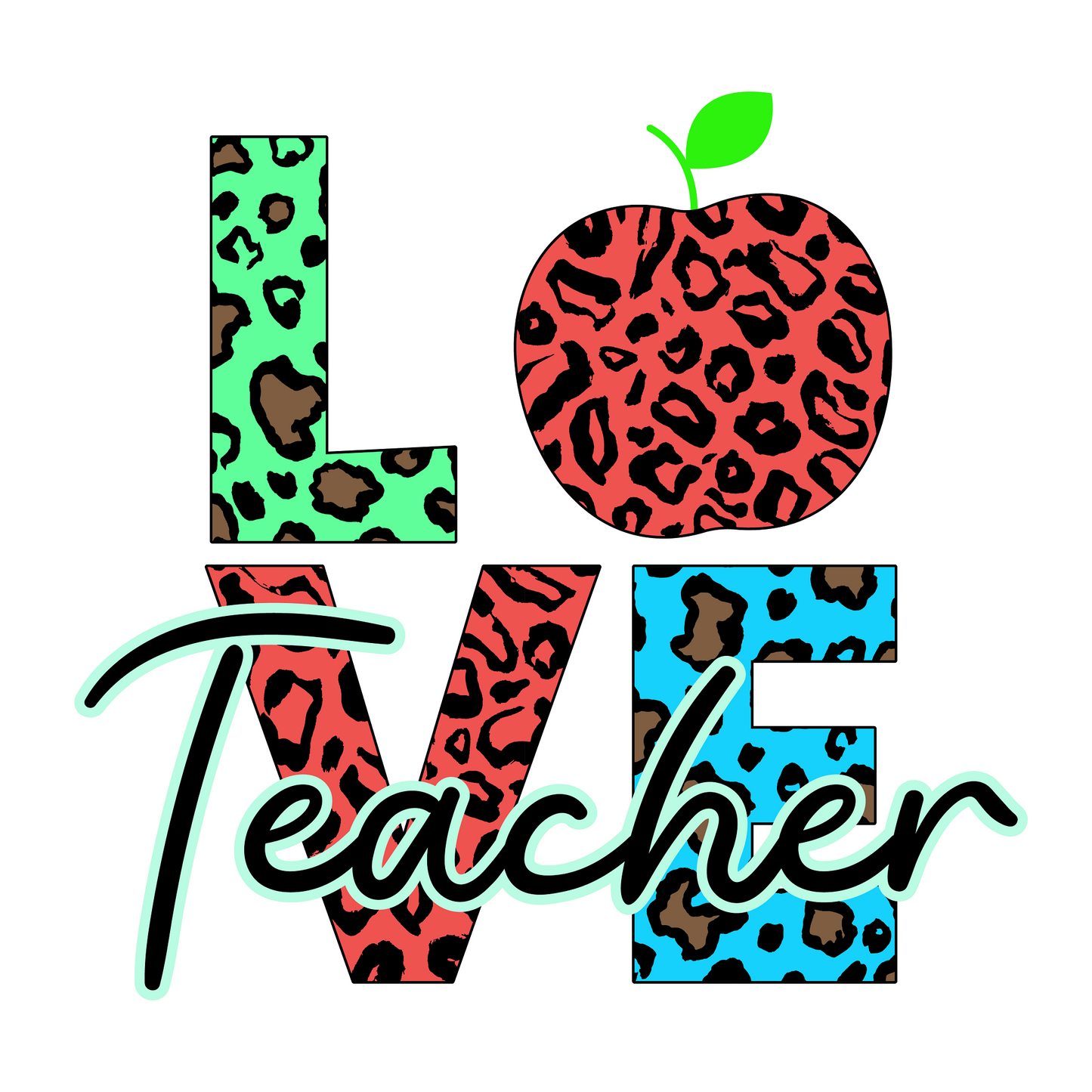 Inspirational Quote "Love Teacher" Motivational Sticker Vinyl Decal Motivation Stickers- 5" Vinyl Sticker Waterproof