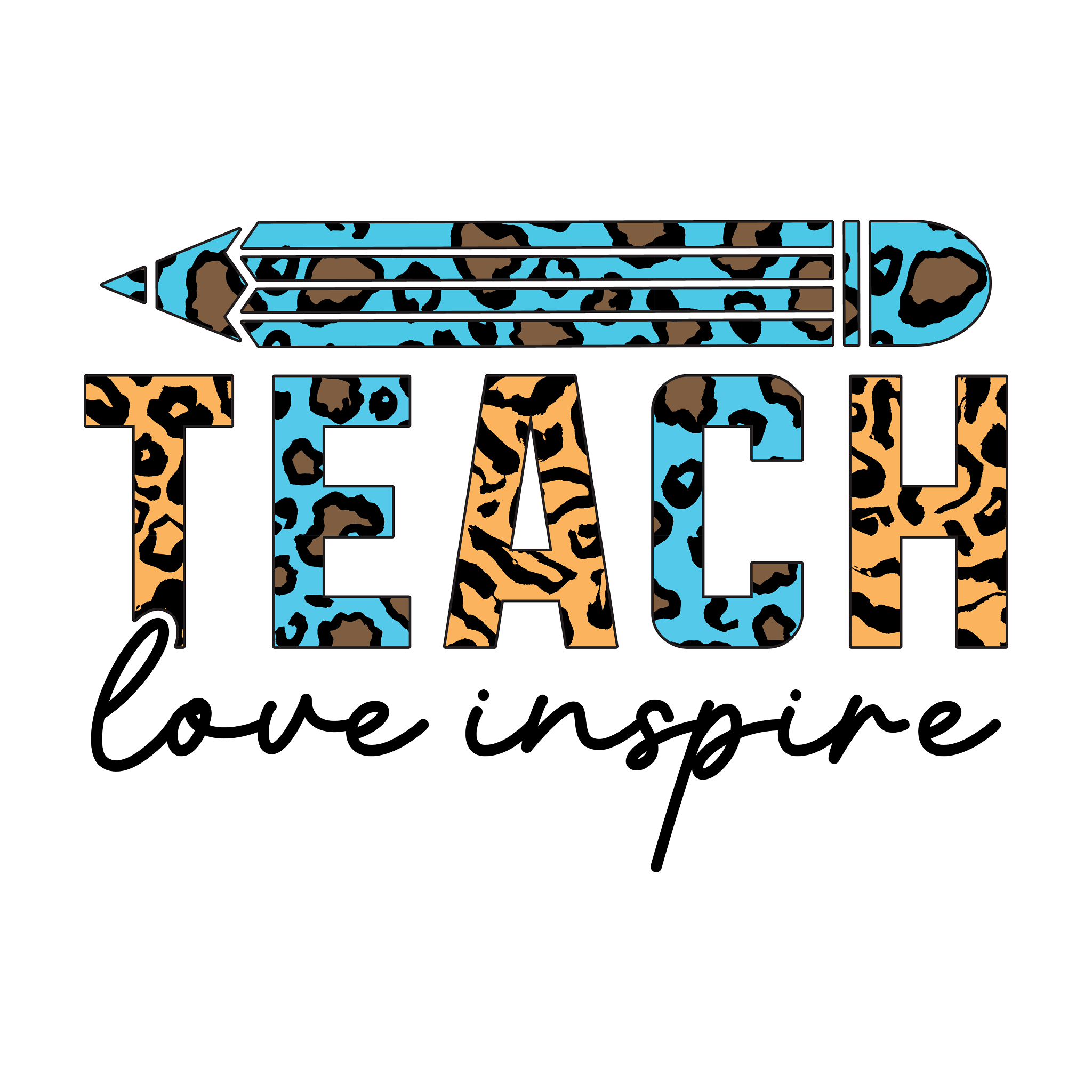 Inspirational Quote "Unique Sticker - Teach Love Inspire" Motivational Sticker Vinyl Decal Motivation Stickers- 5" Vinyl Sticker Waterproof