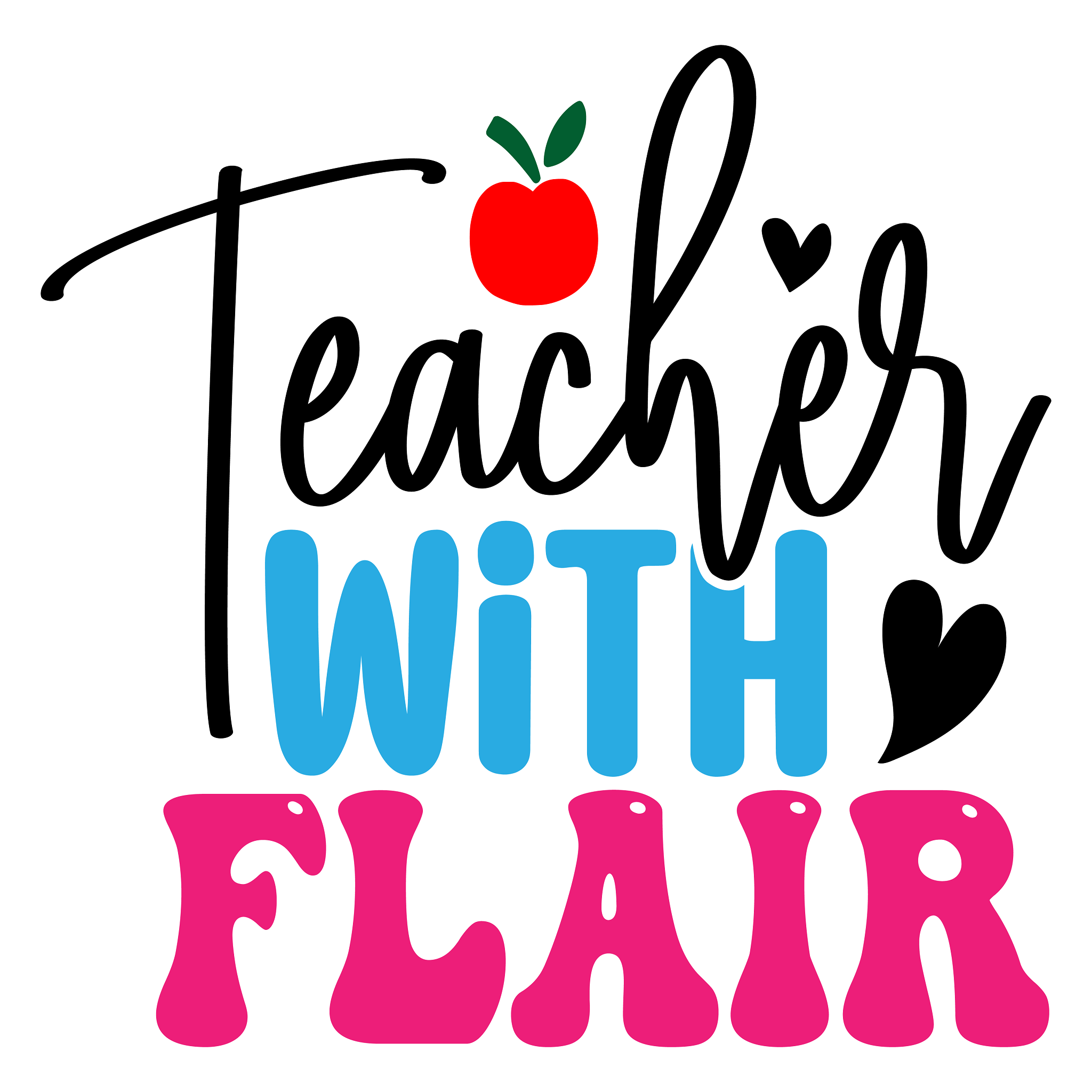 Inspirational Quote "Teacher with Flair - Sticker" Motivational Sticker Vinyl Decal Motivation Stickers- 5" Vinyl Sticker Waterproof