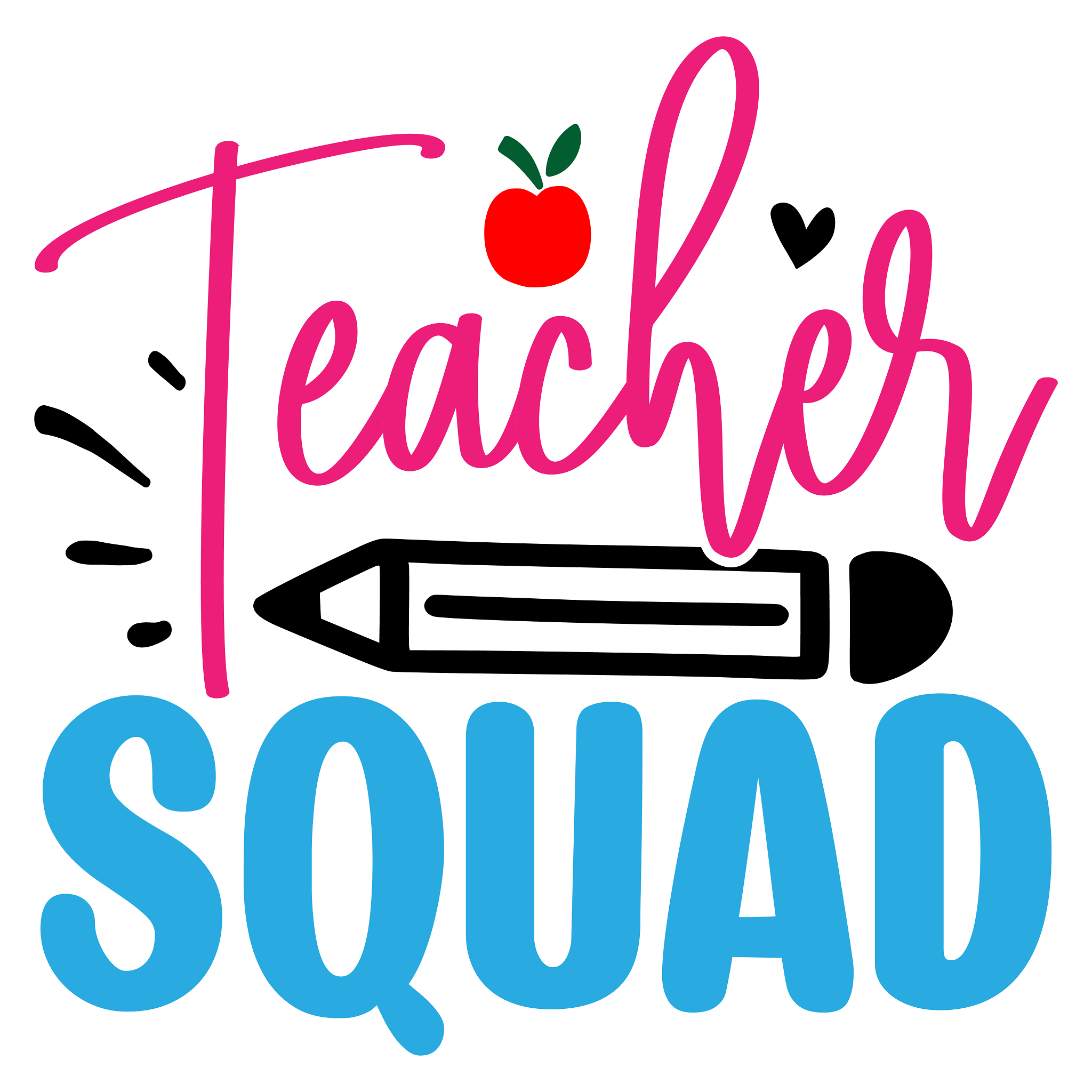 Inspirational Quote "Teacher Squad - Sticker Icon" Motivational Sticker Vinyl Decal Motivation Stickers- 5" Vinyl Sticker Waterproof