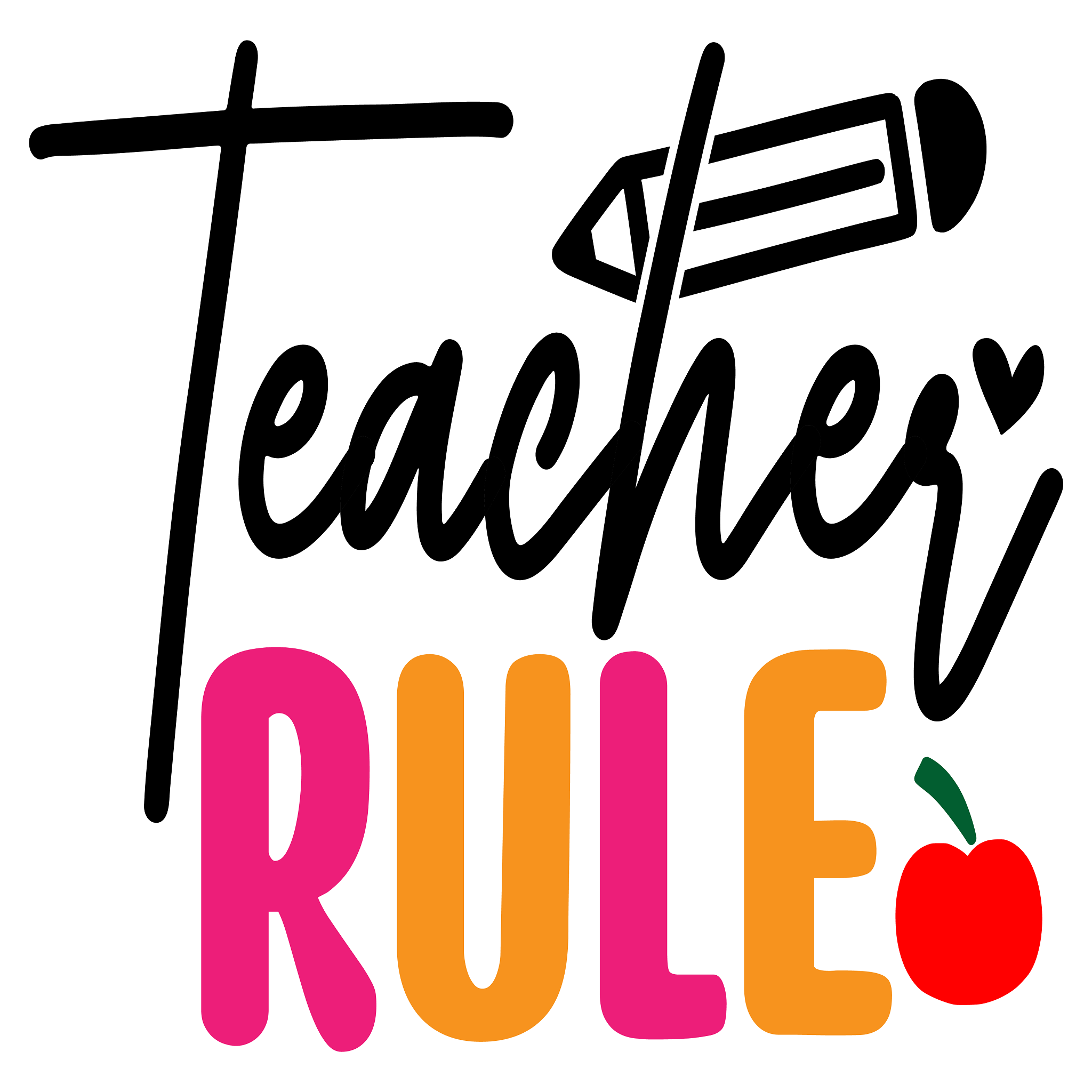 Inspirational Quote "Teacher Rule - Sticker Icon" Motivational Sticker Vinyl Decal Motivation Stickers- 5" Vinyl Sticker Waterproof